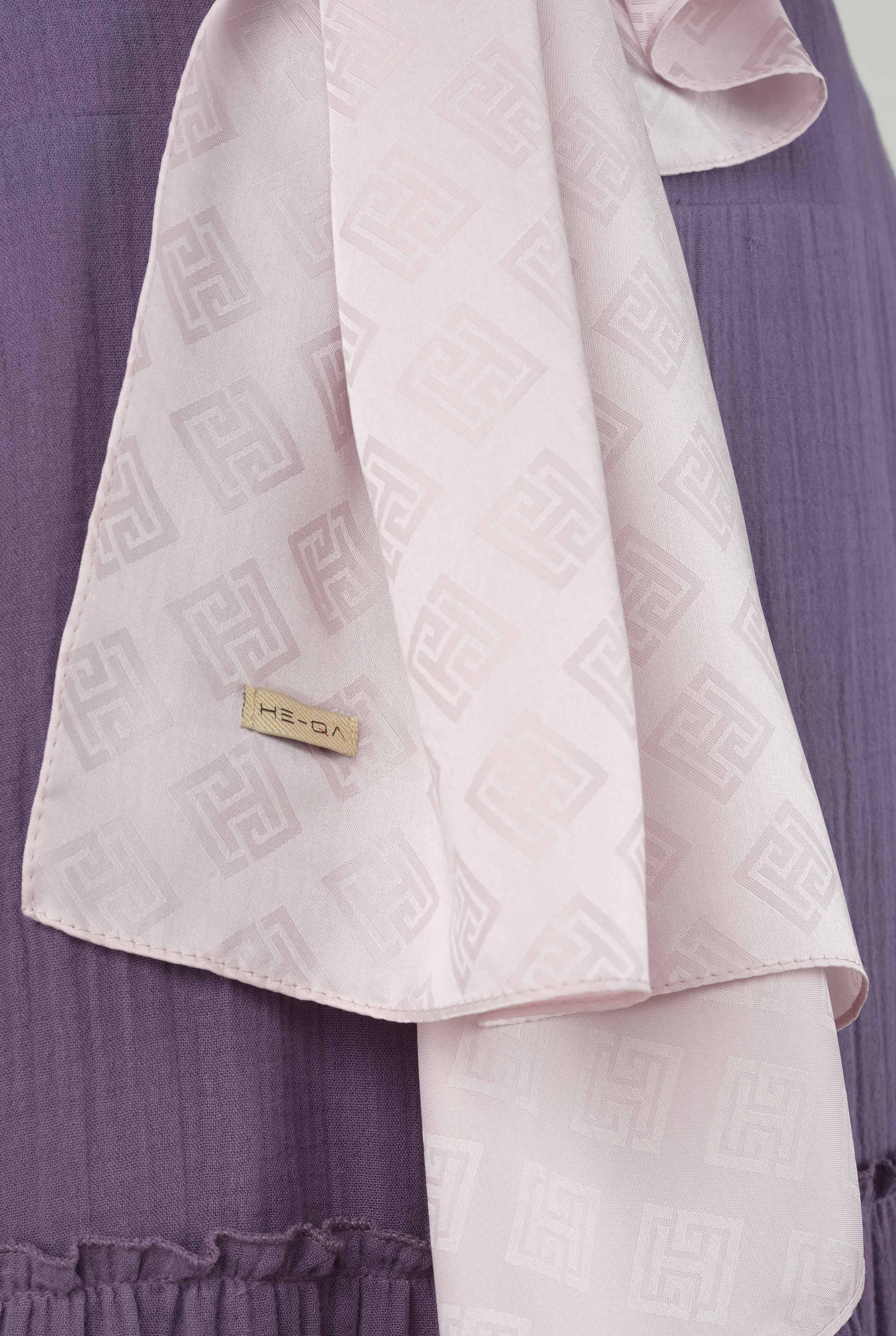 Logo Patterned Jacquard Shawl Soft Violet - 4