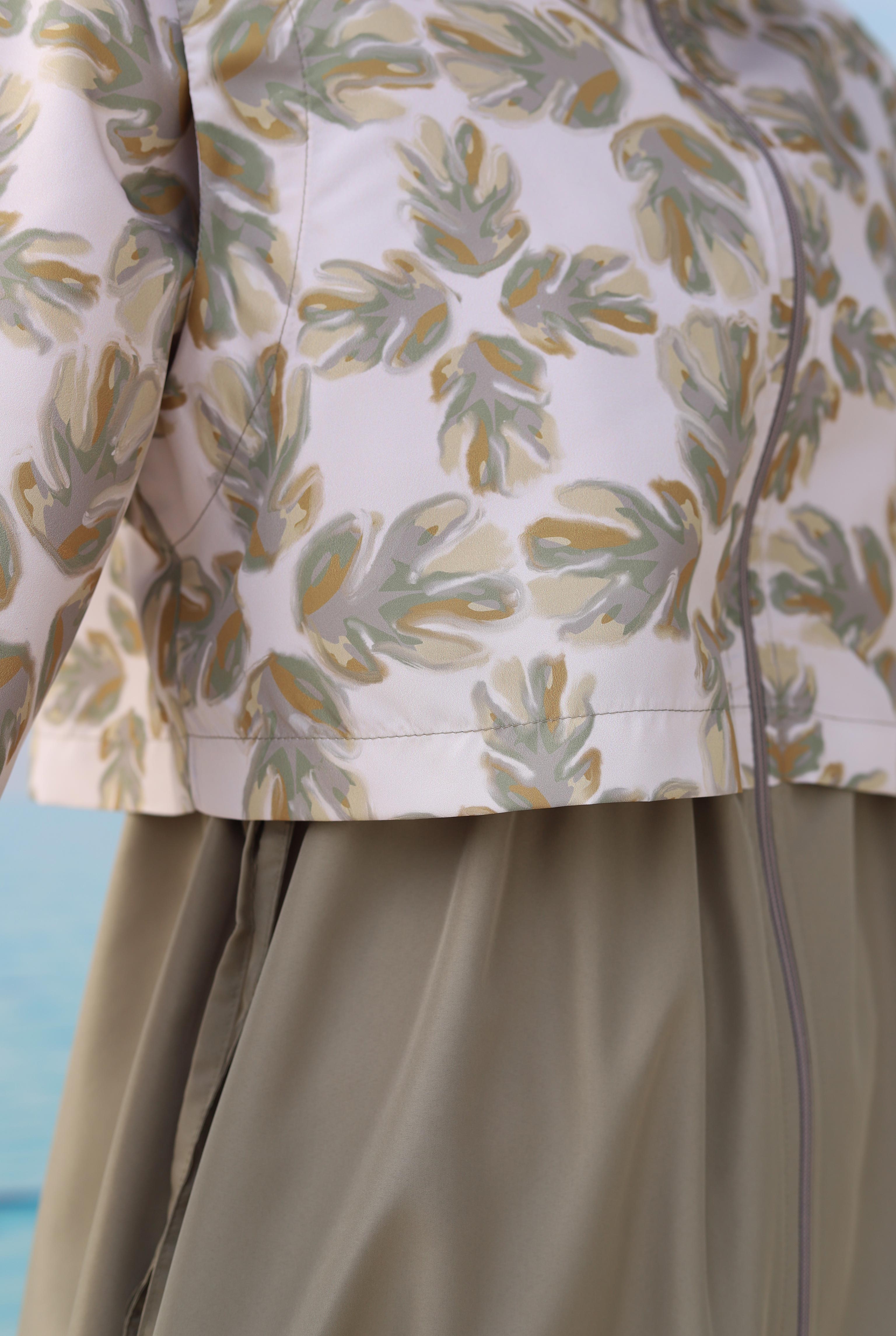 Patterned Swimsuit Light Khaki - 6