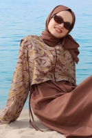 Patterned Swimsuit Brown 