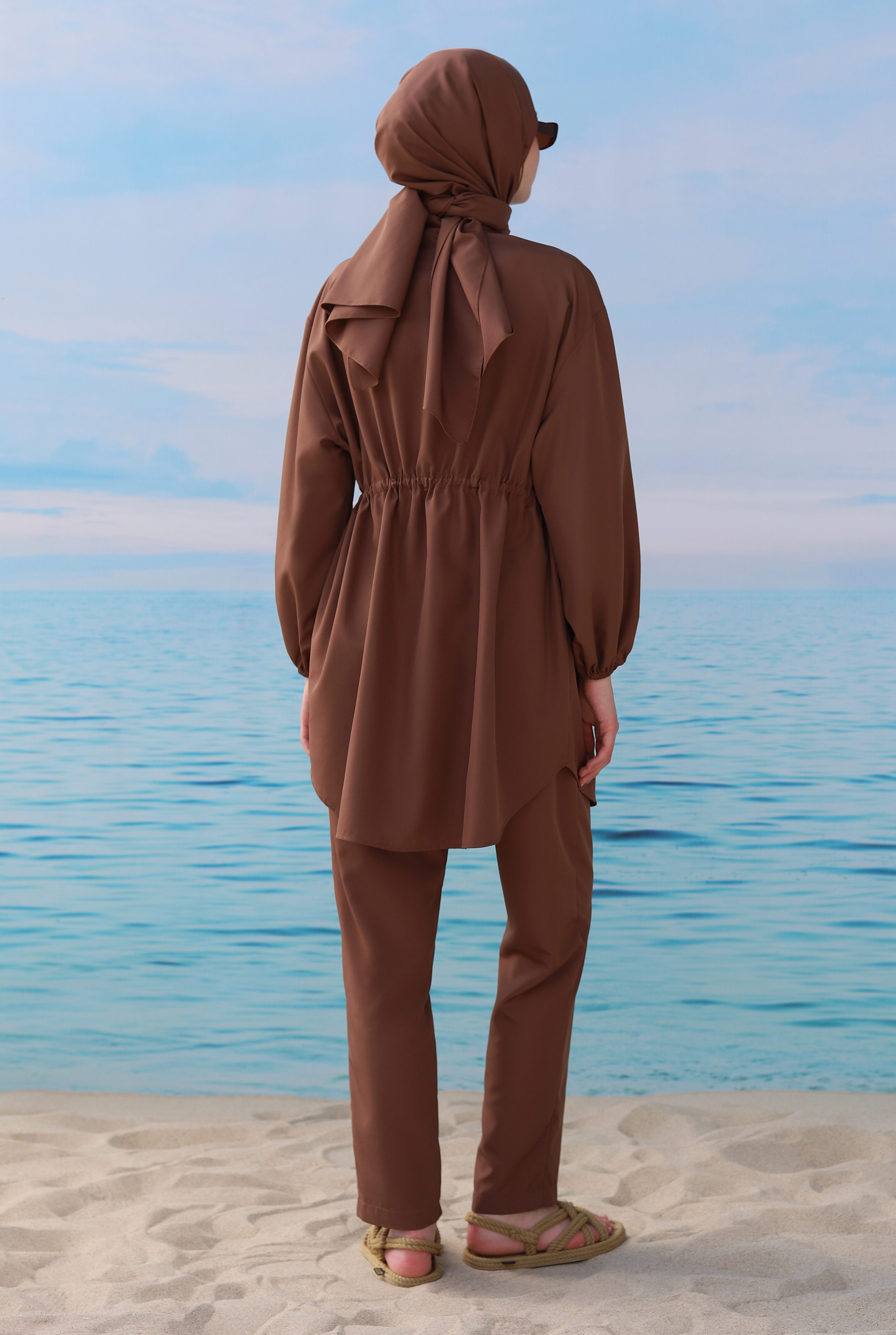 Swimsuit With Apron Brown - 5
