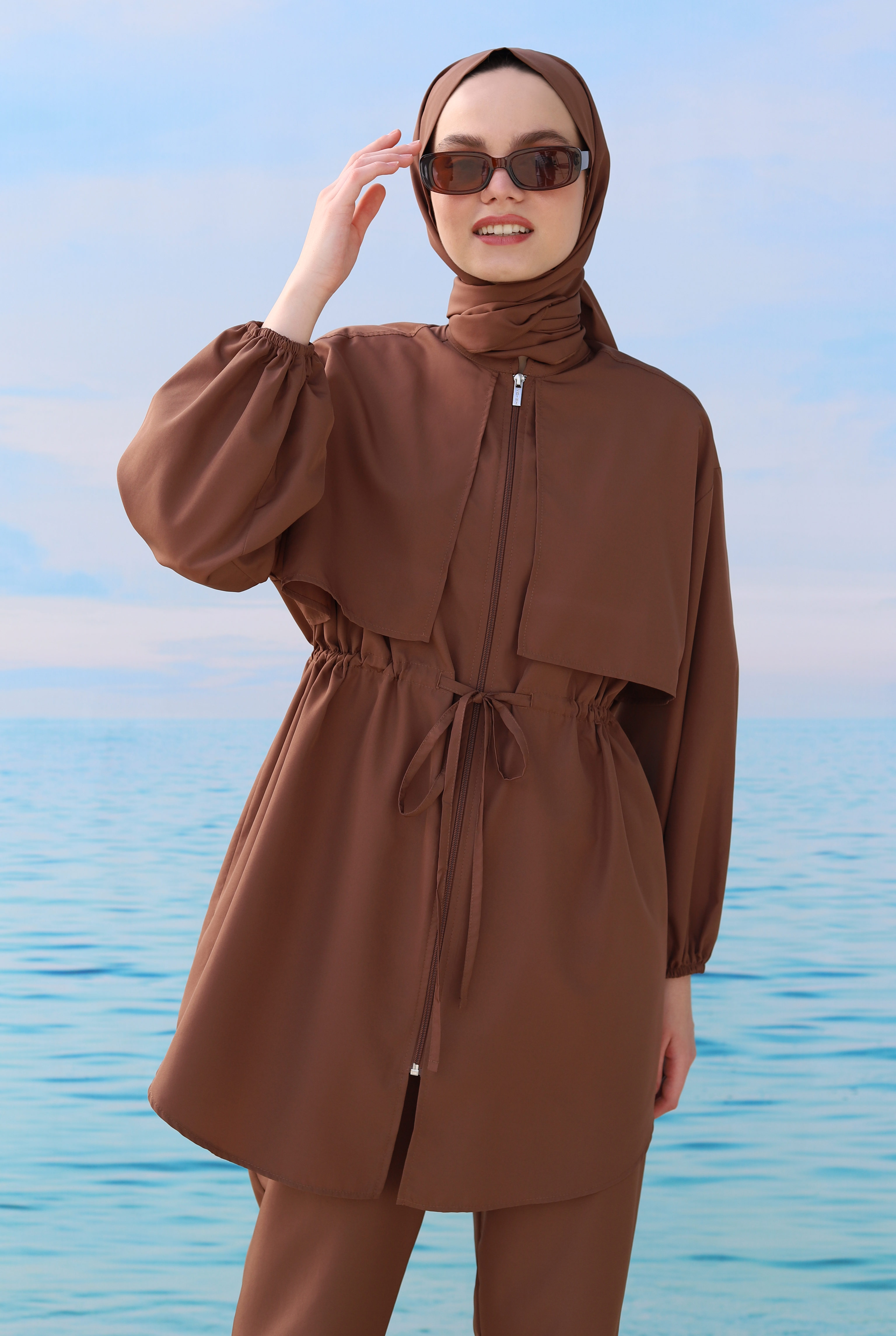 Swimsuit With Apron Brown - 3