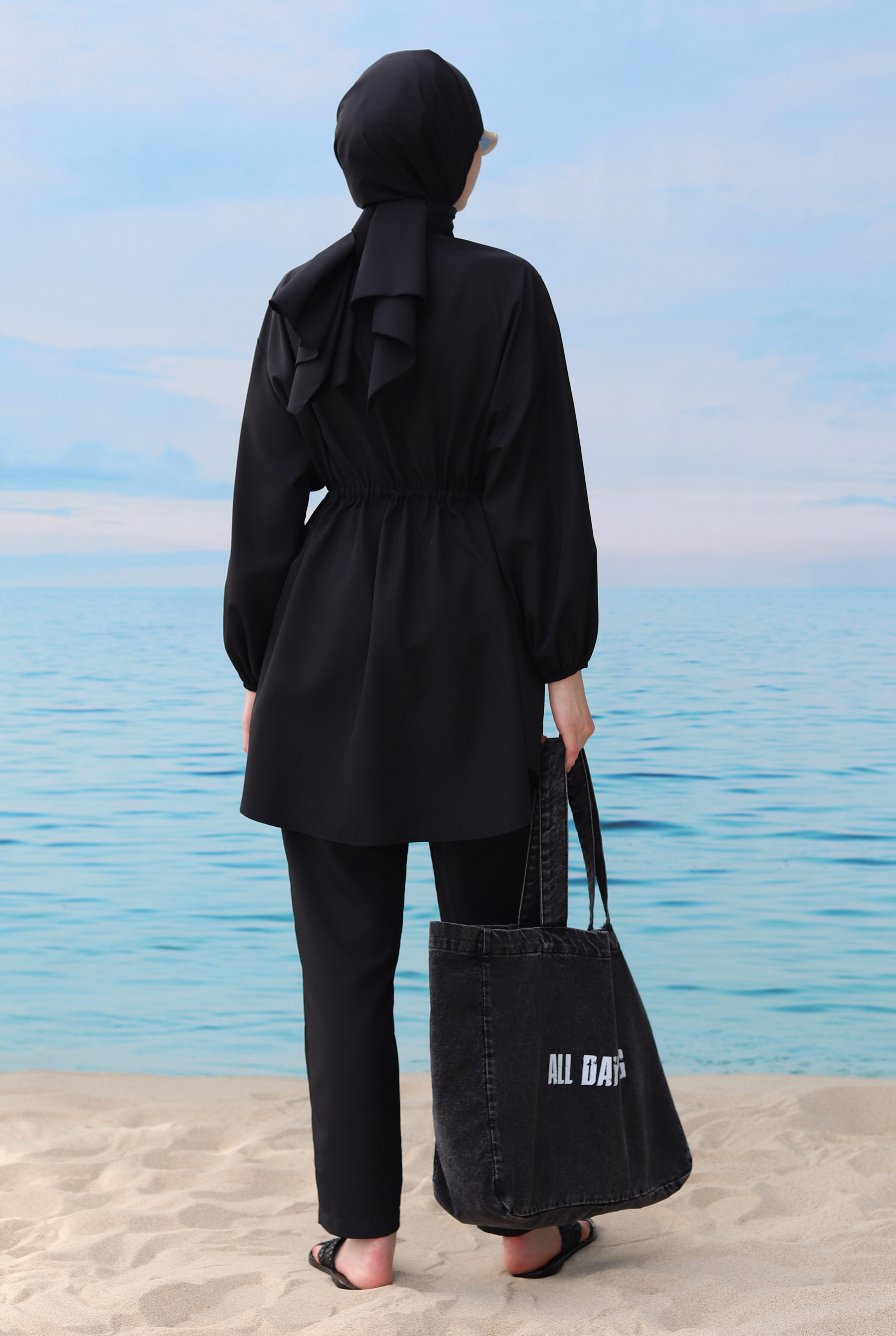 Swimsuit With Apron Black - 4