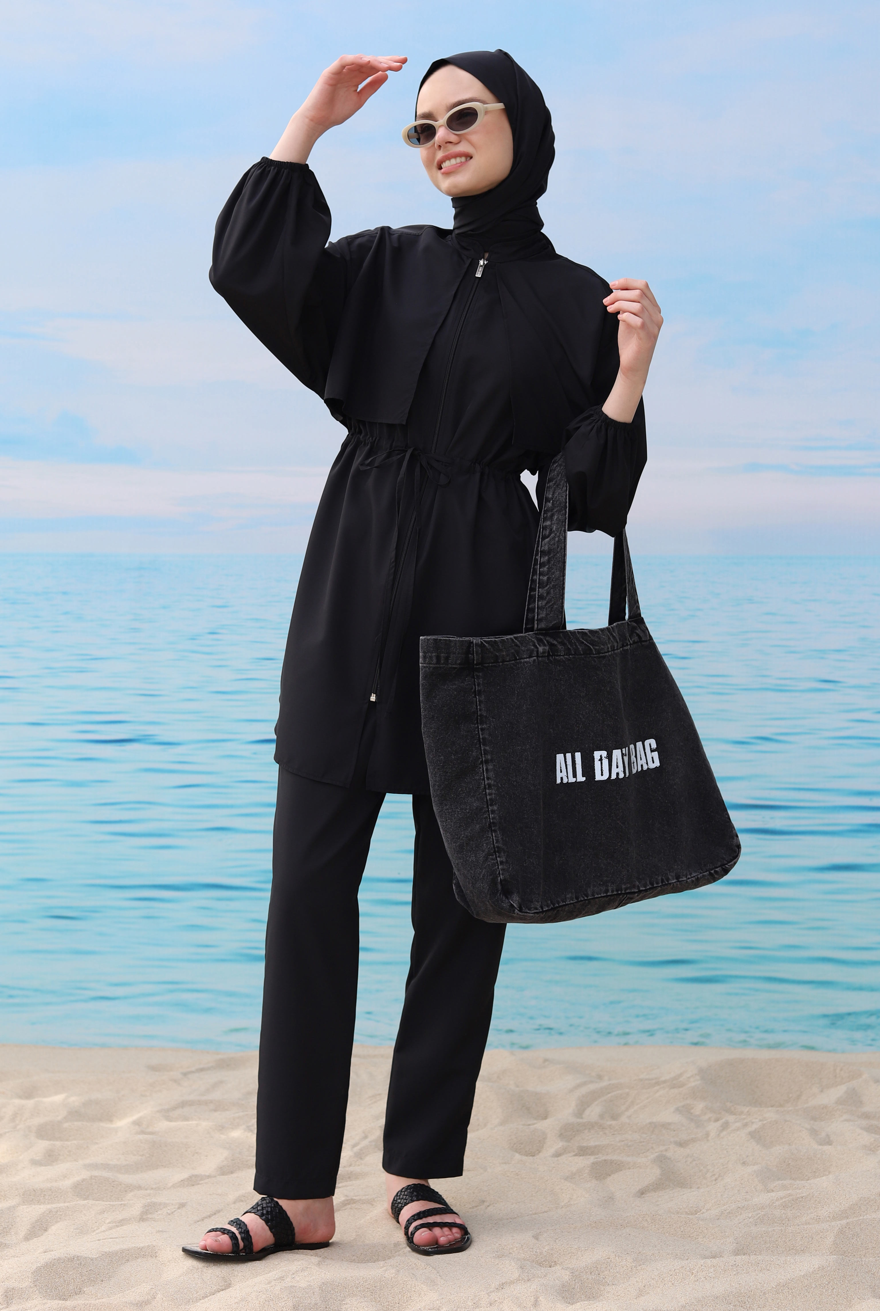 Swimsuit With Apron Black - 2