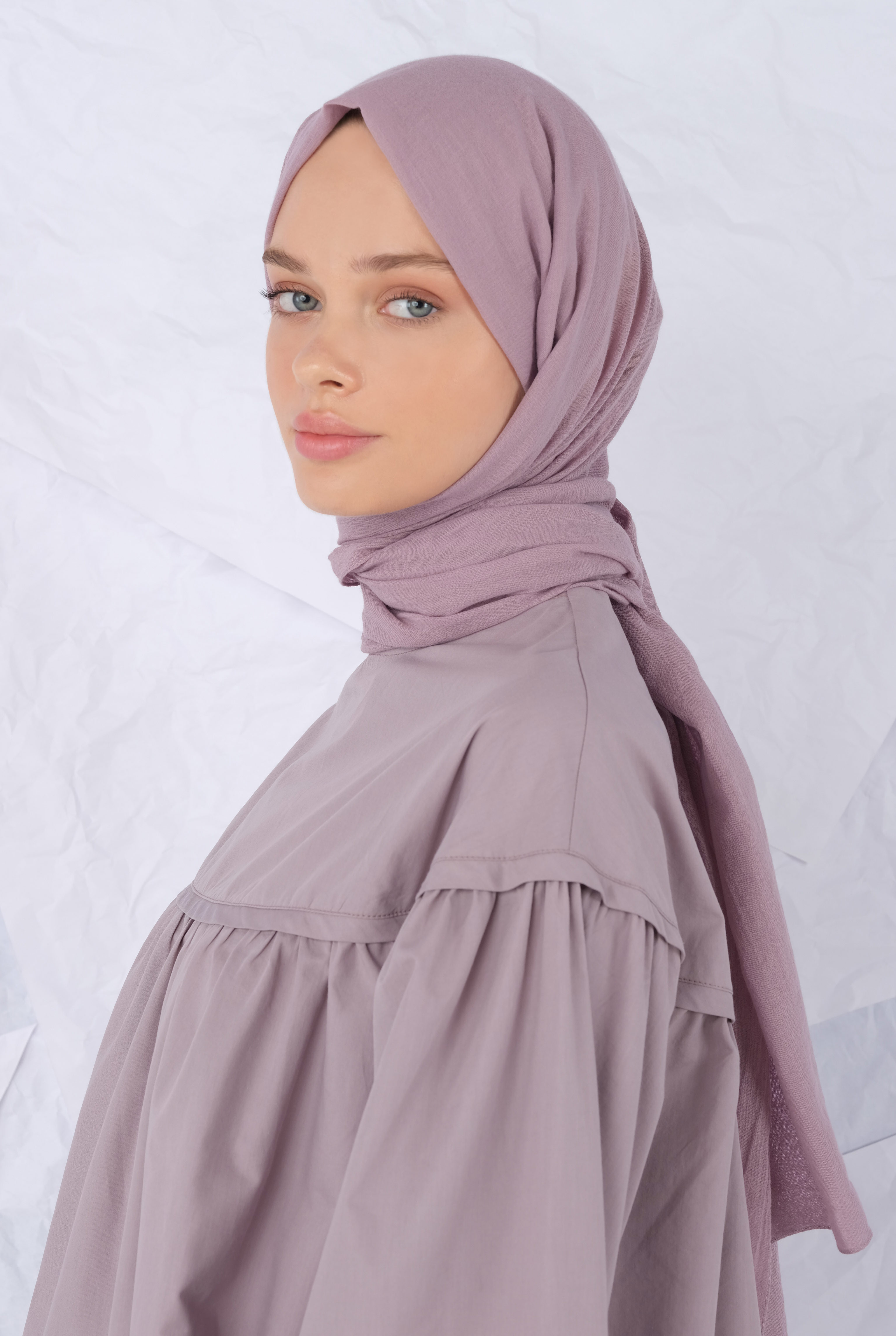 Cotton Shawl Light Elderberry - 2