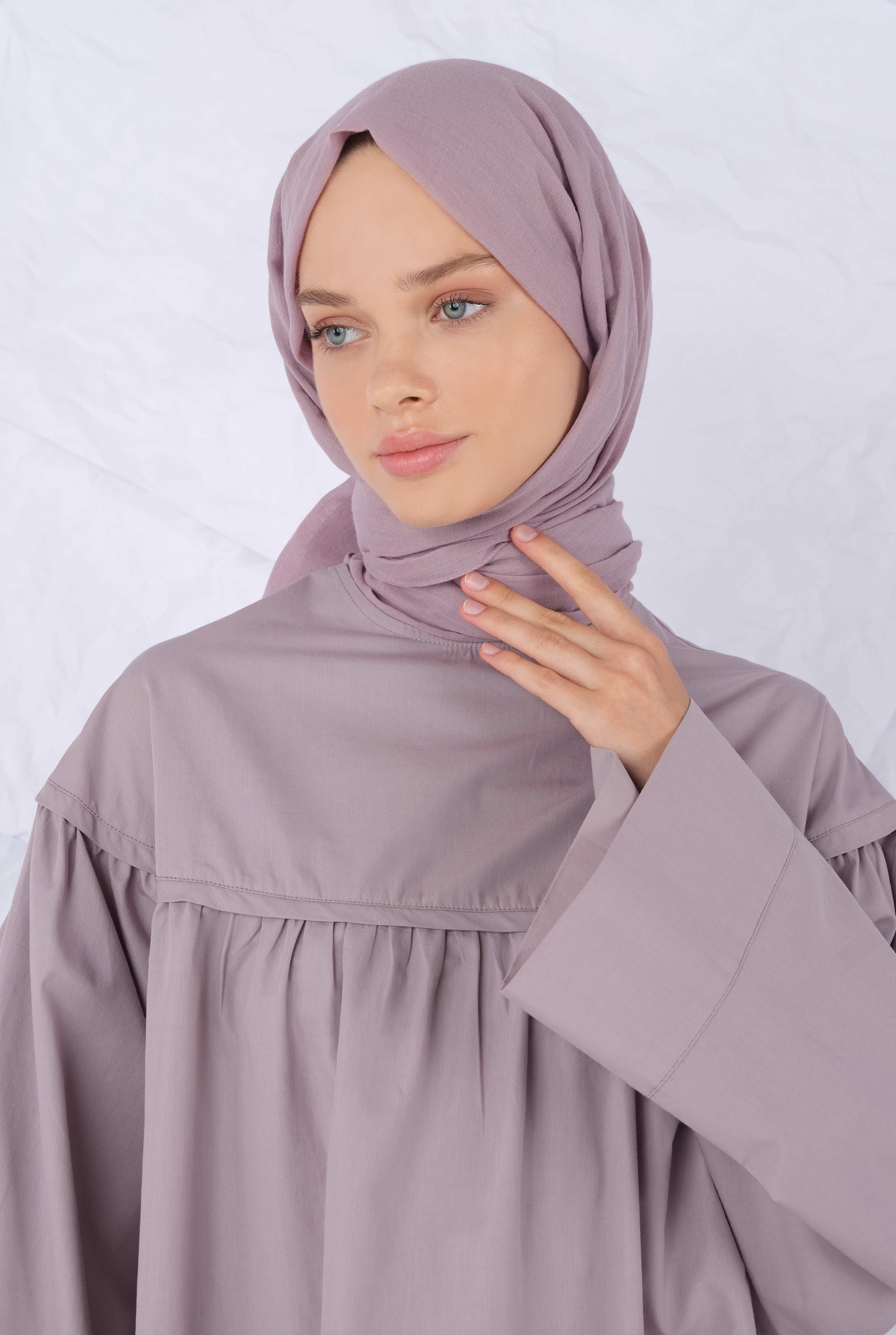 Cotton Shawl Light Elderberry - 1