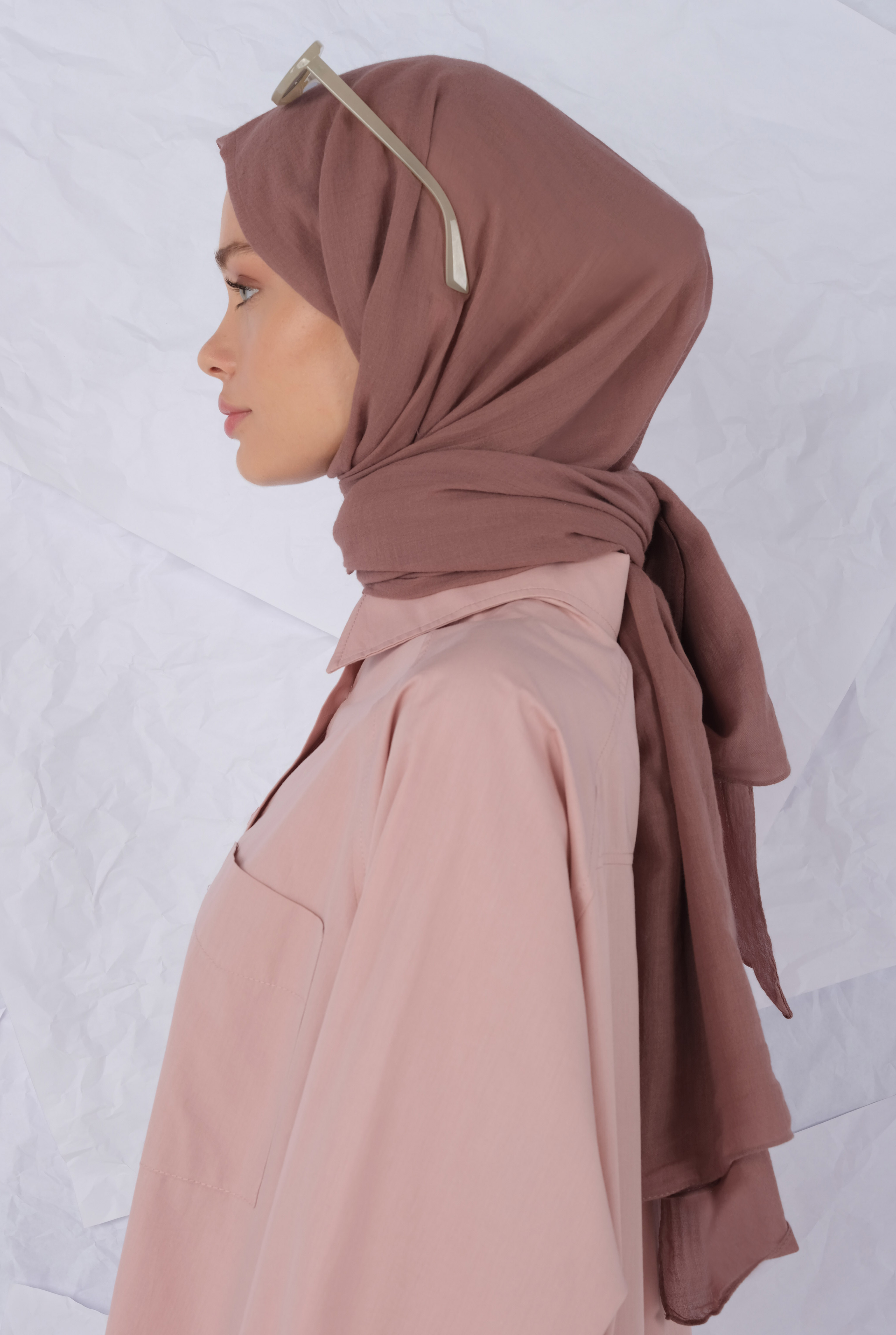 Cotton Shawl Rose Powder - 2