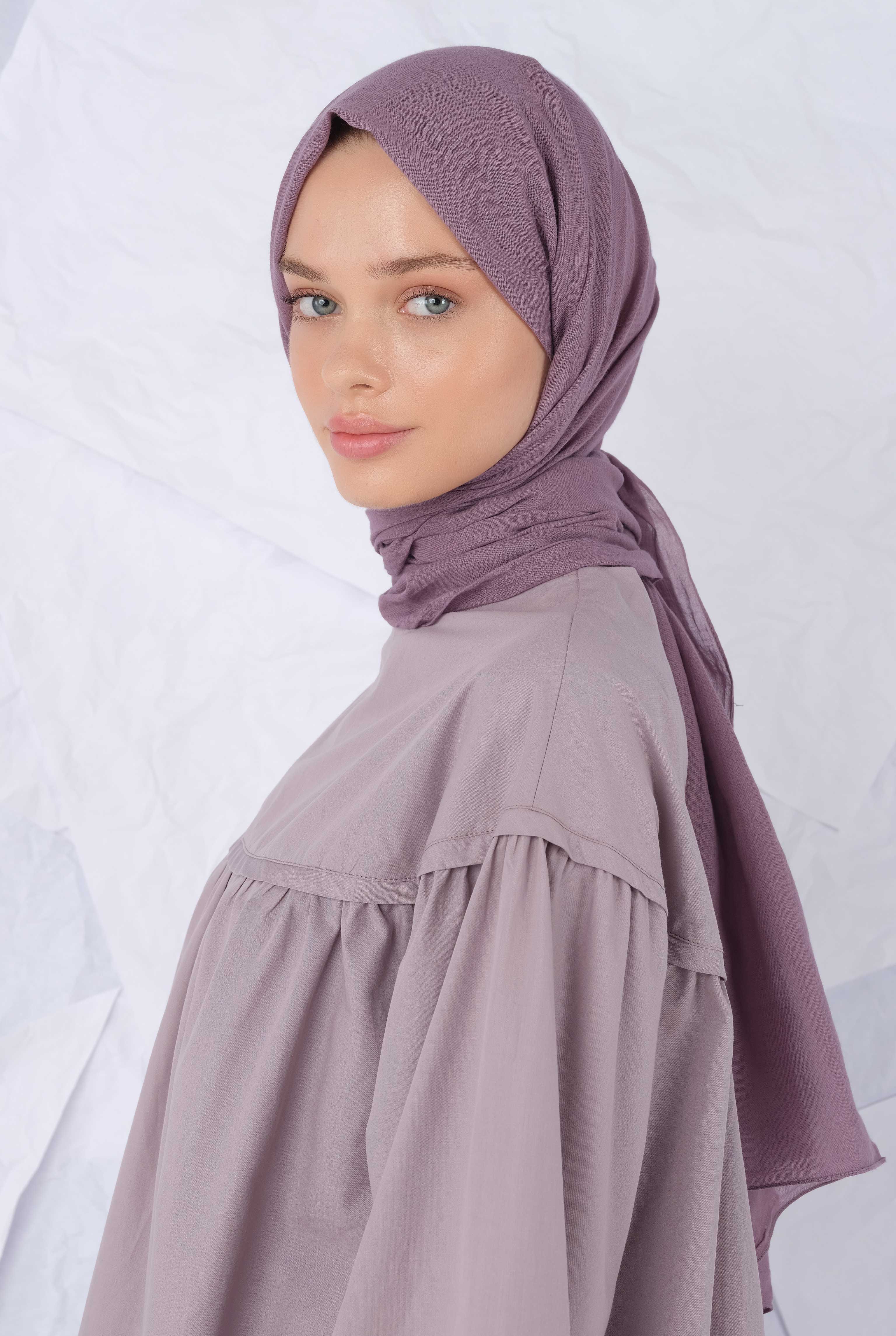 Cotton Shawl Elderberry - HE-QA