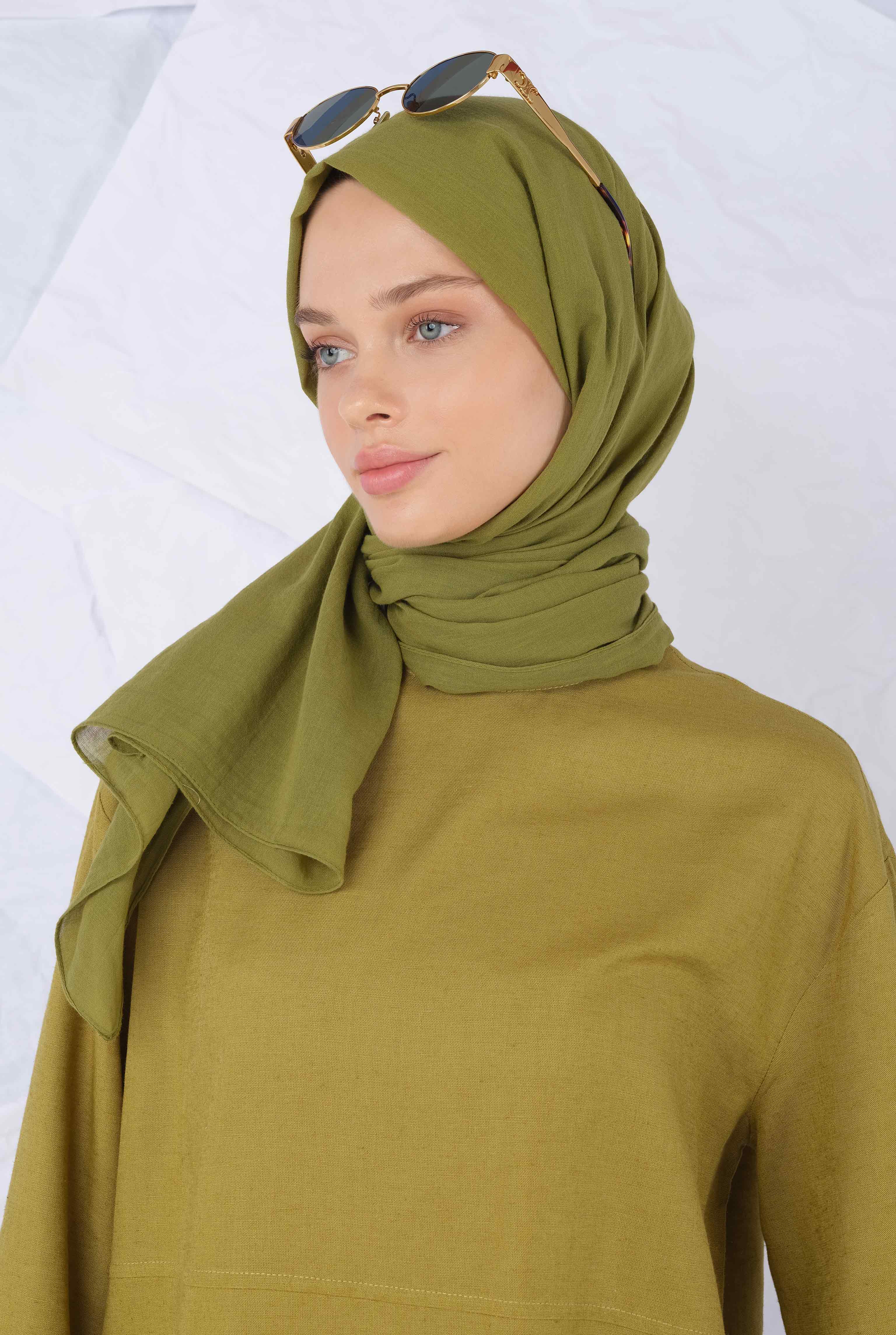 Cotton Shawl Pastel Pistachio - HE-QA