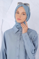 Cotton Shawl Pastel Blue 