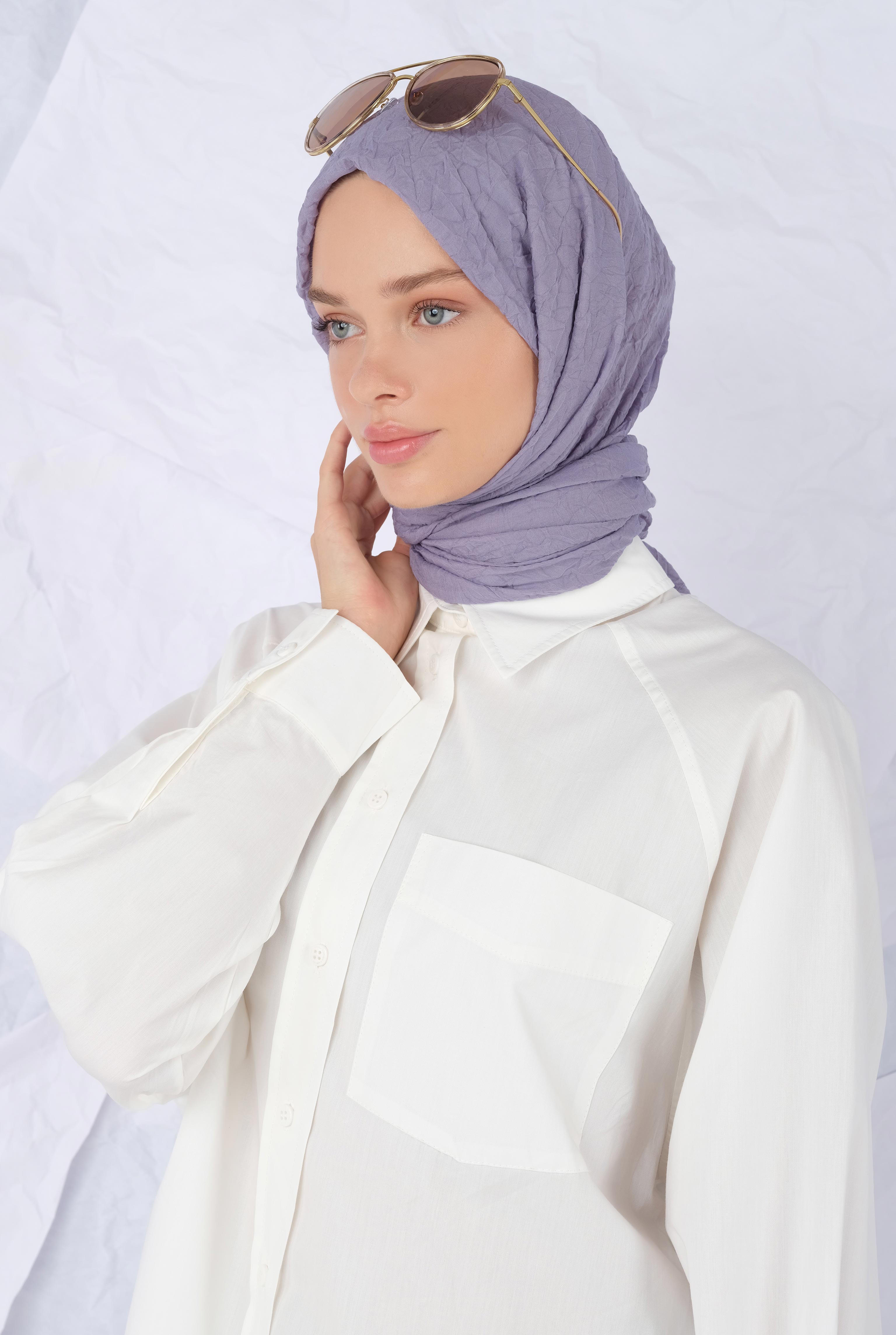 Wrinkled Shawl Soft Lavender - 2