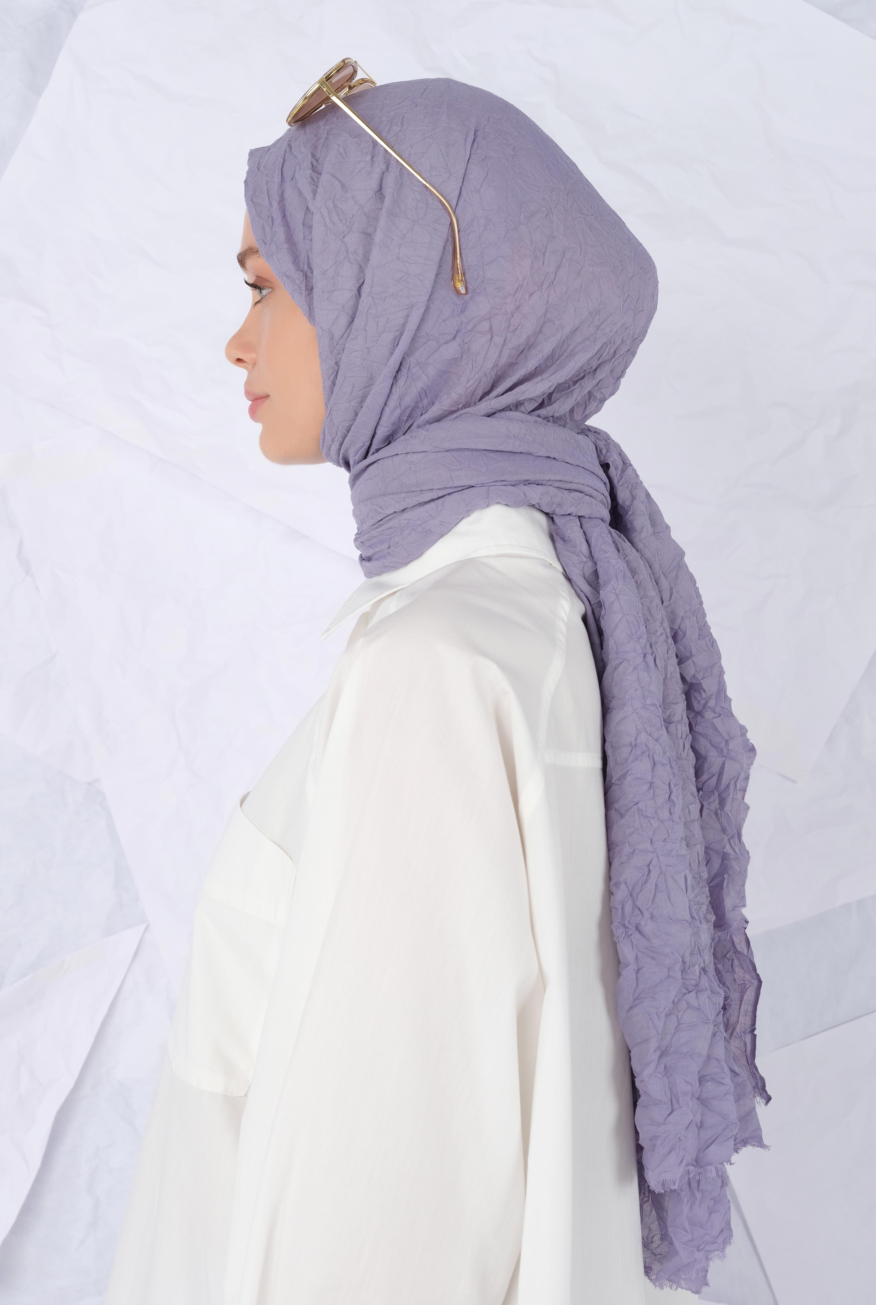 Wrinkled Shawl Soft Lavender - 3