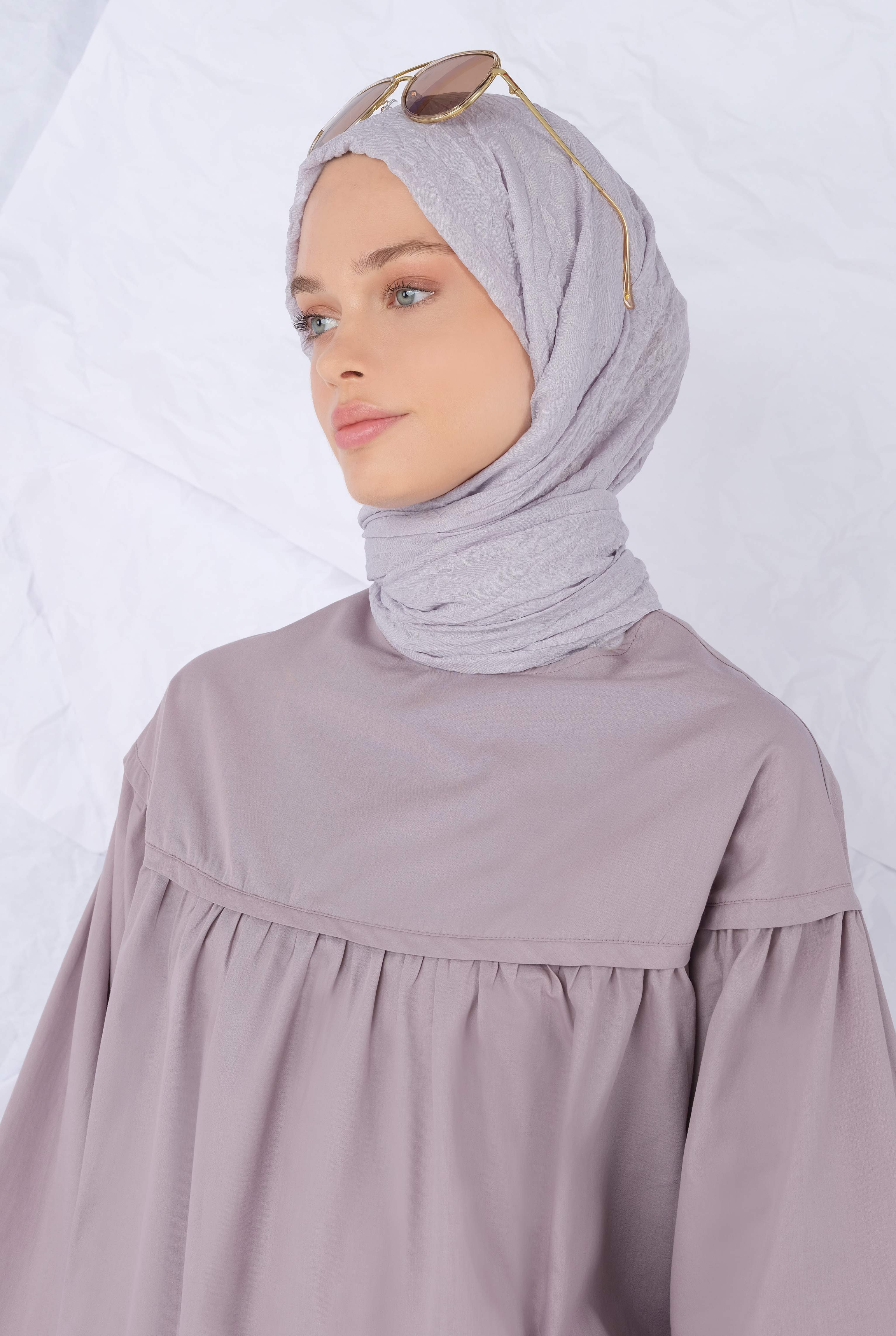 Wrinkled Shawl Light Lavender - 1