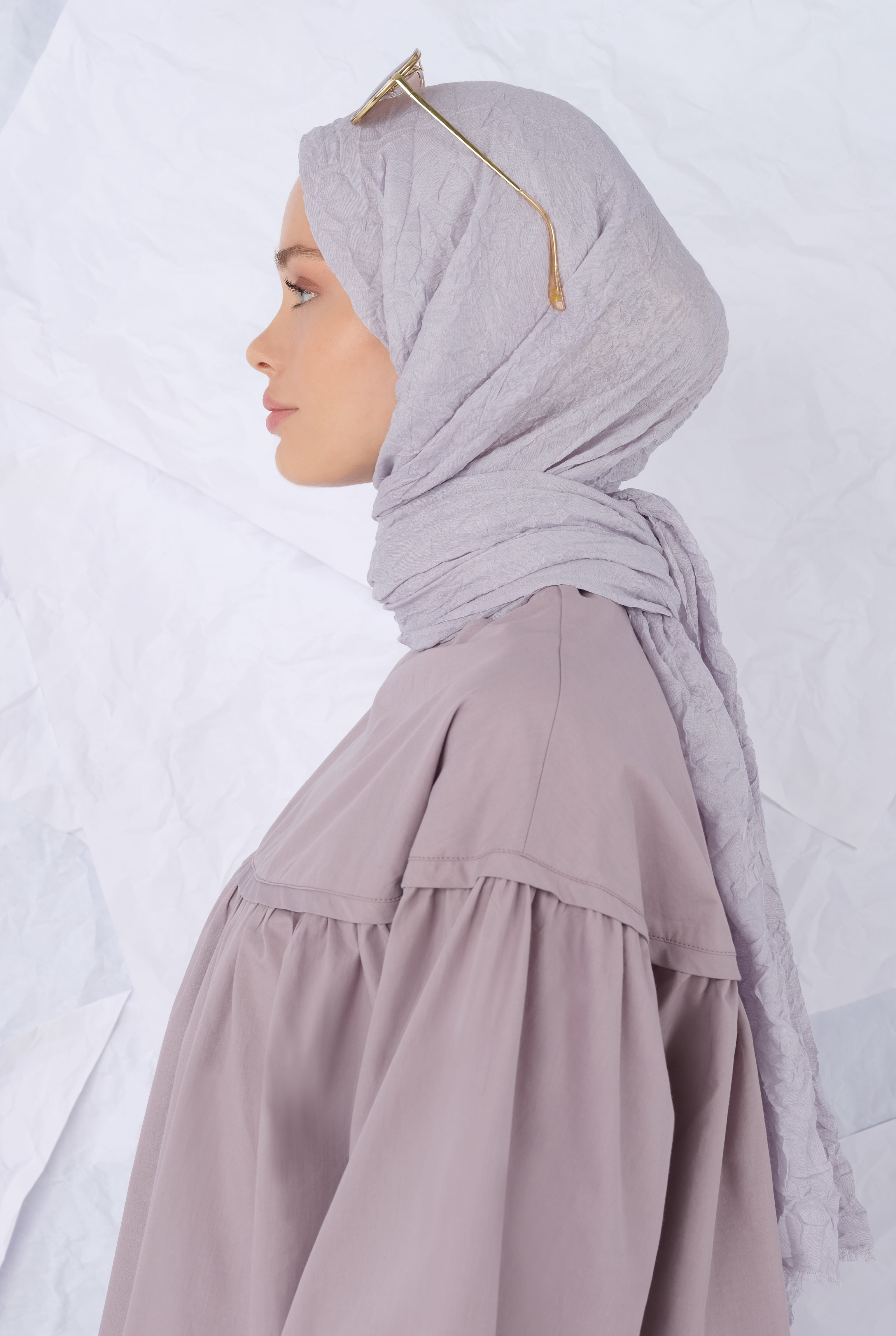 Wrinkled Shawl Light Lavender - 3