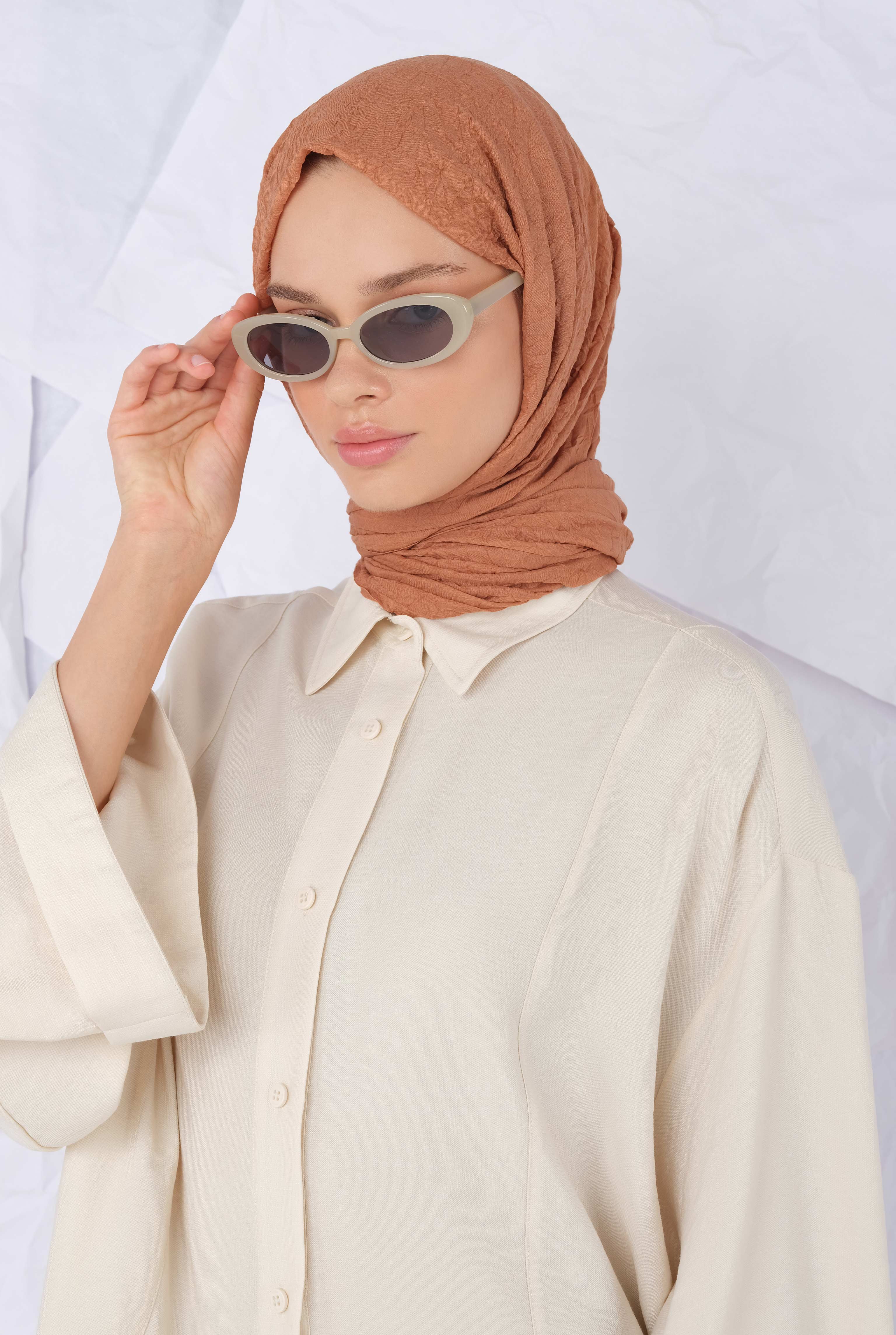 Wrinkled Shawl Papaya - HE-QA