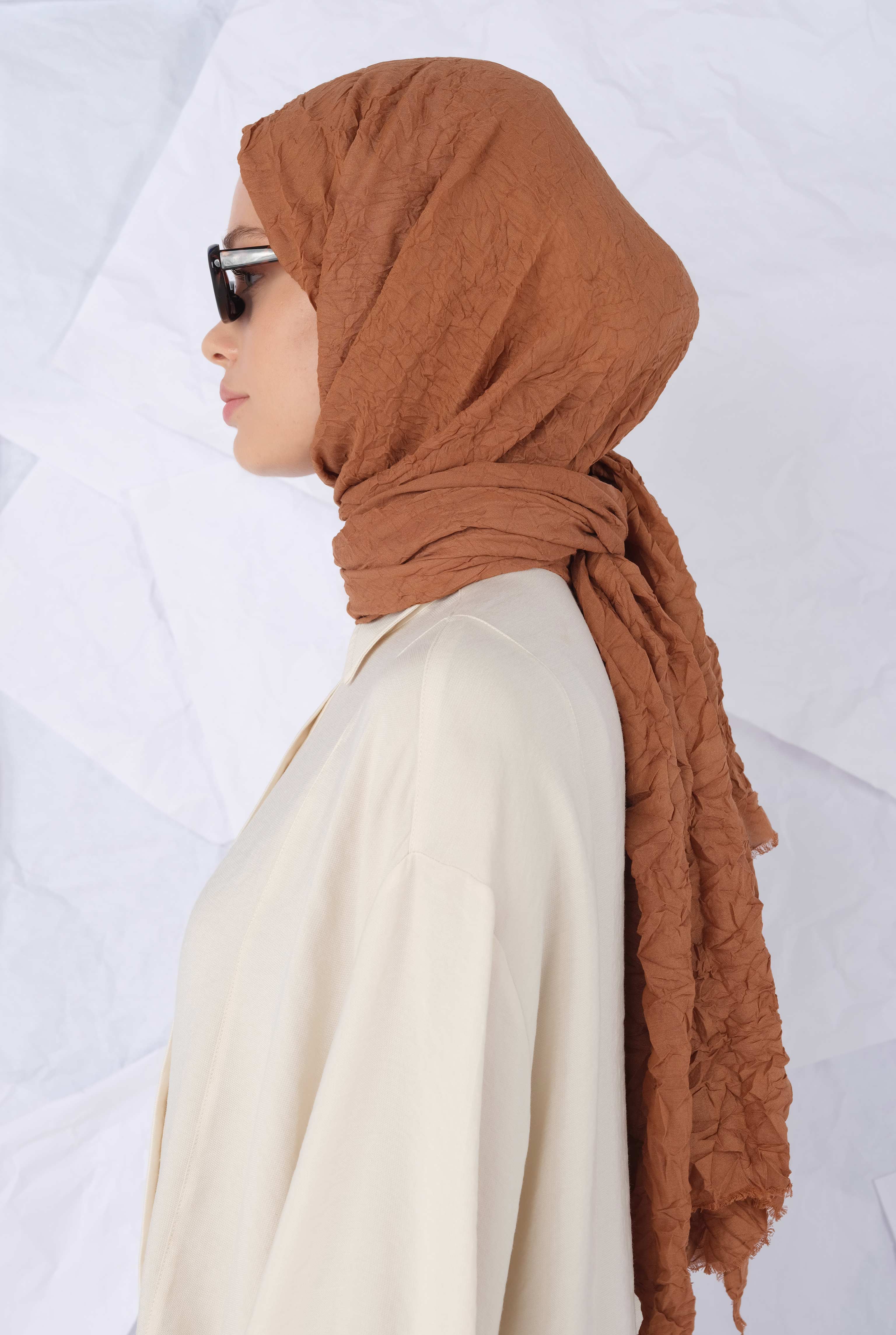 Wrinkled Shawl Caramel - 2