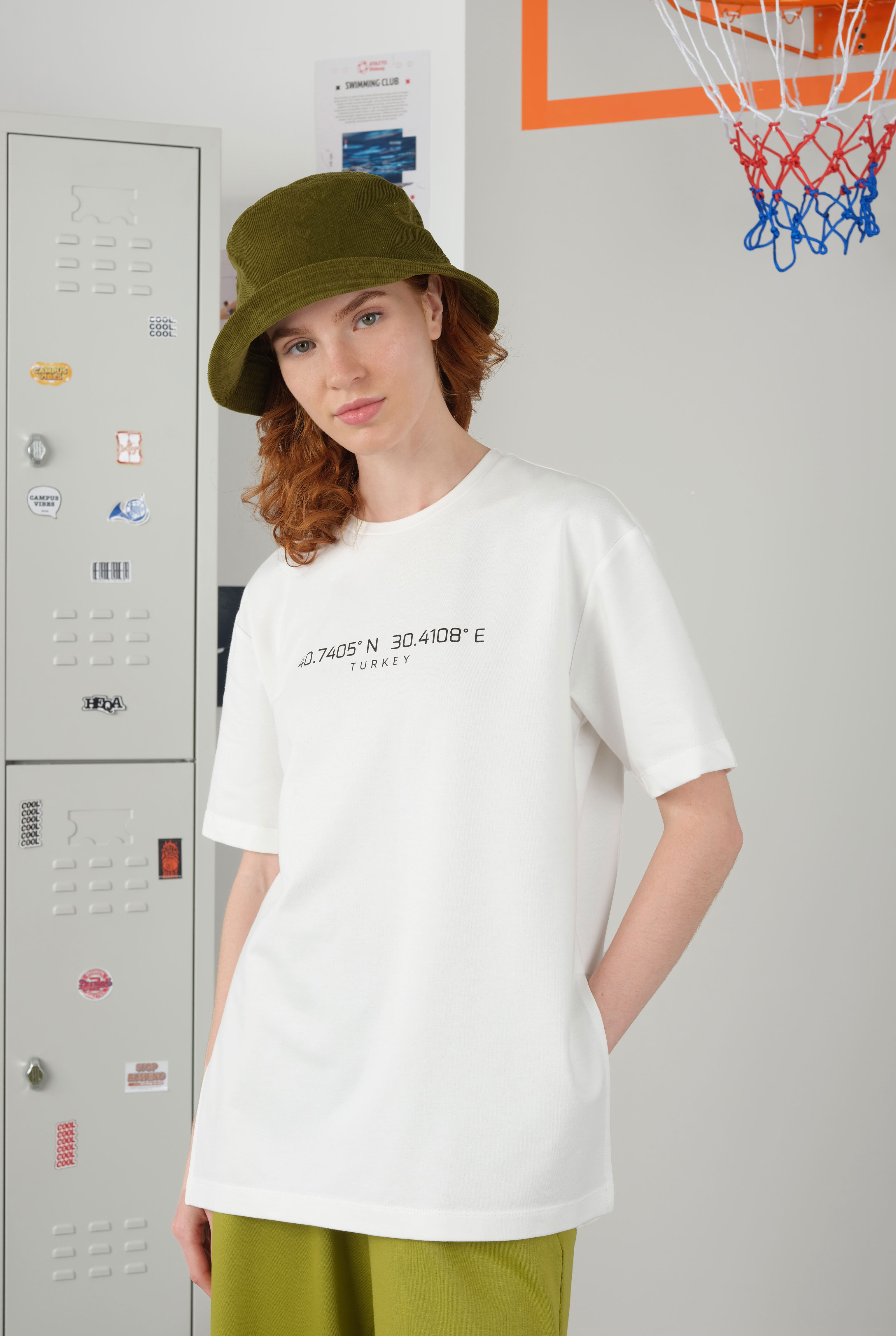 Coordinate T-Shirt White Down - HE-QA