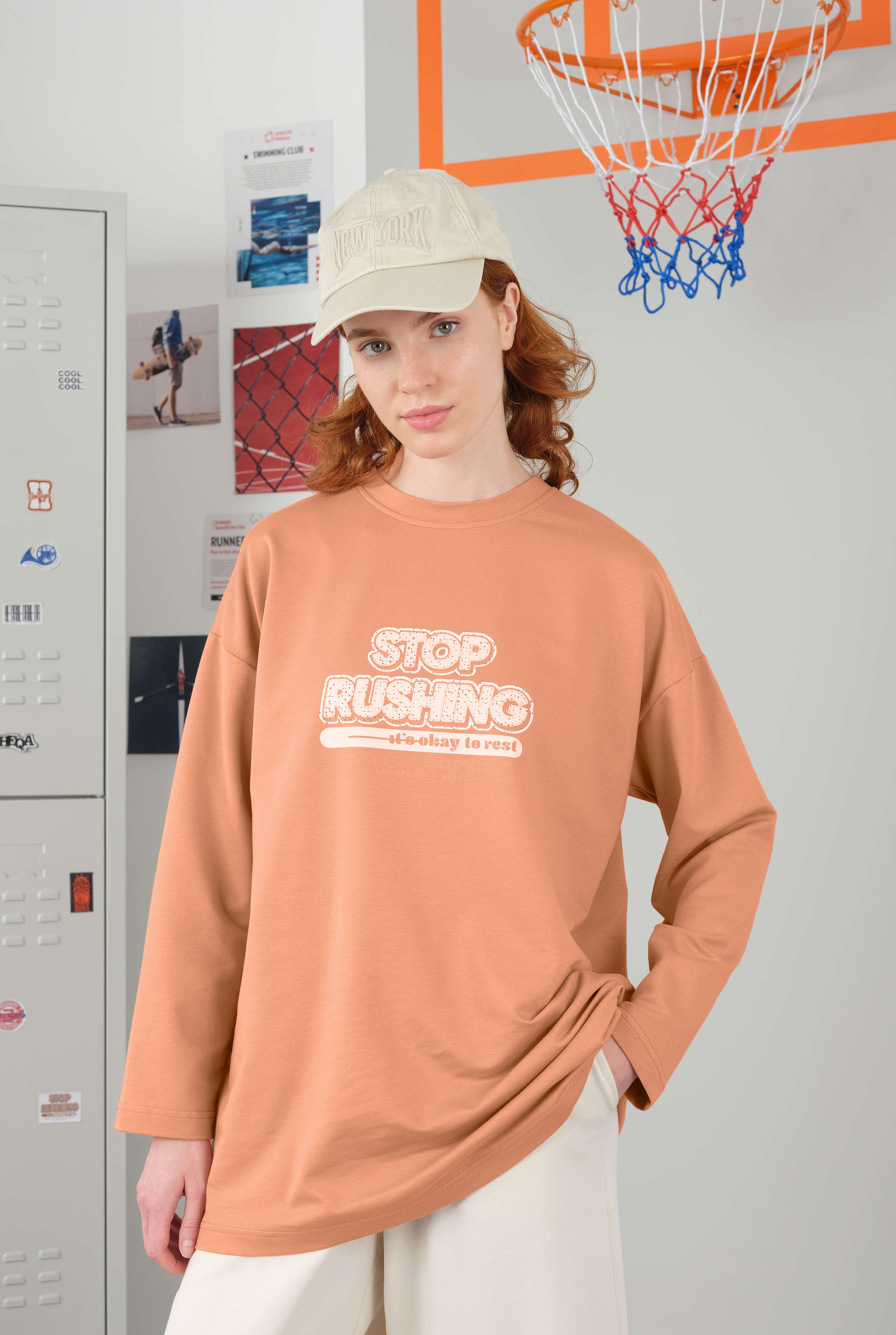 Crew Neck T-Shirt 70 CM Pastel Salmon - HE-QA