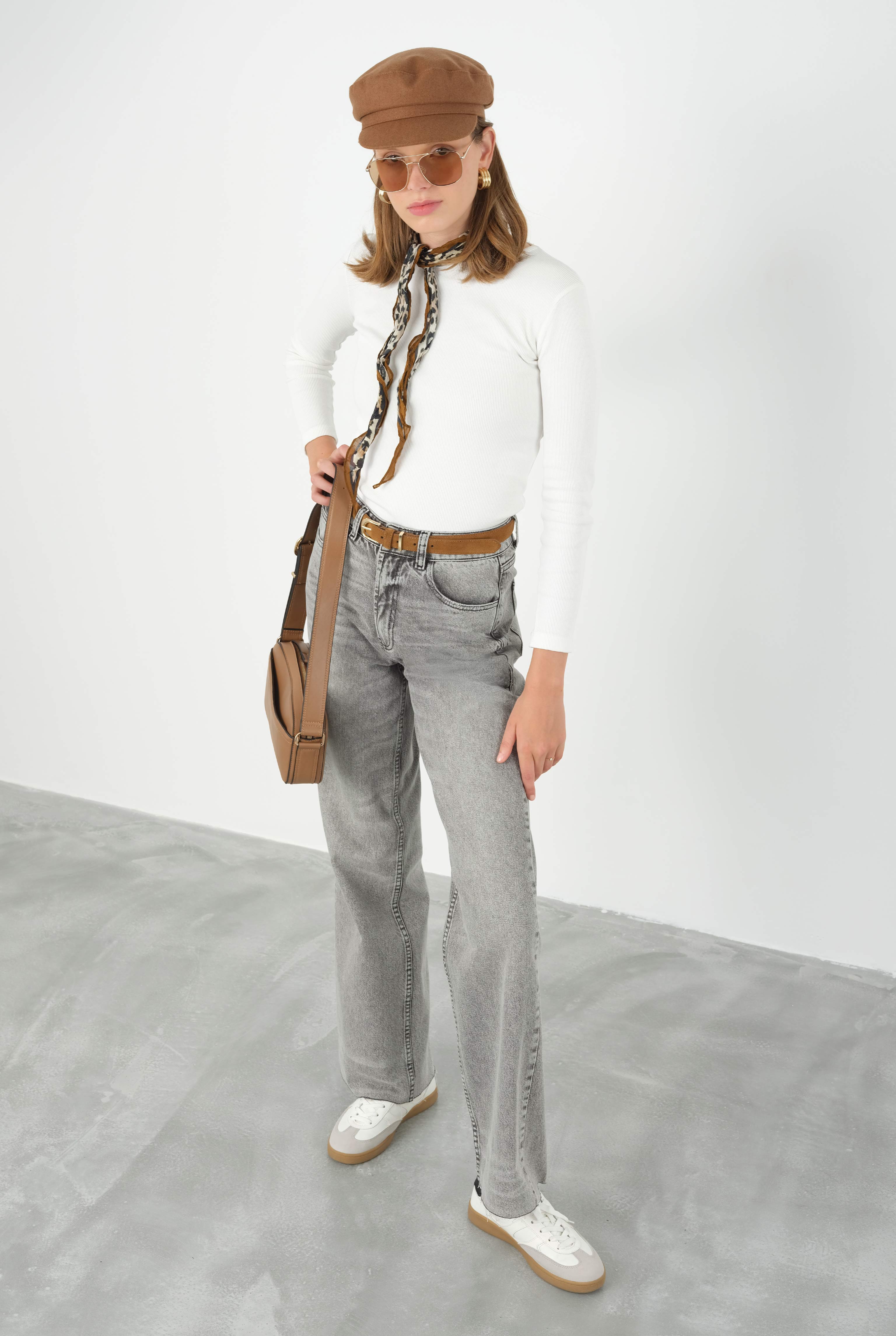 Wide Leg Jean Gray - 1