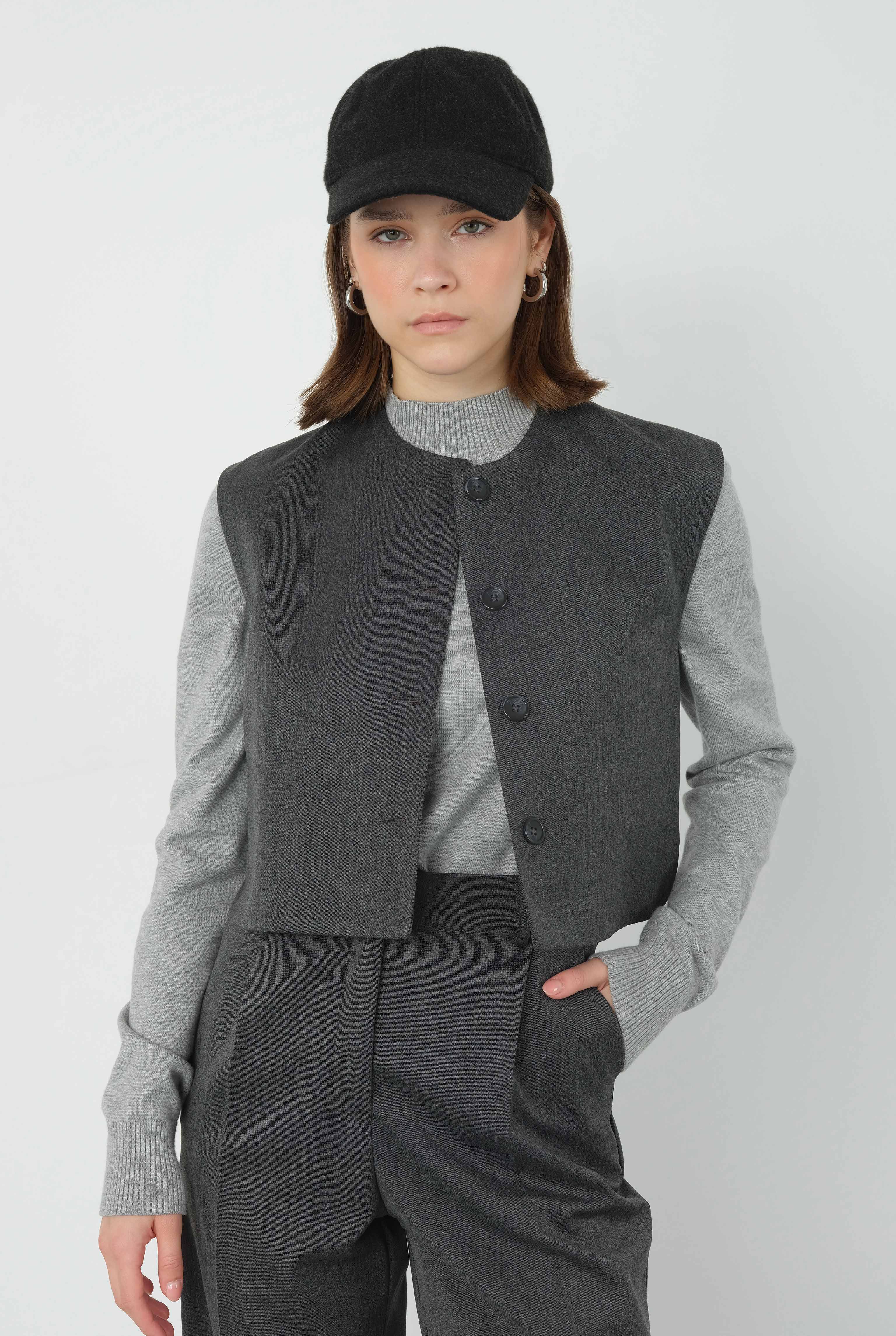 Crop Vest Anthracite - 2
