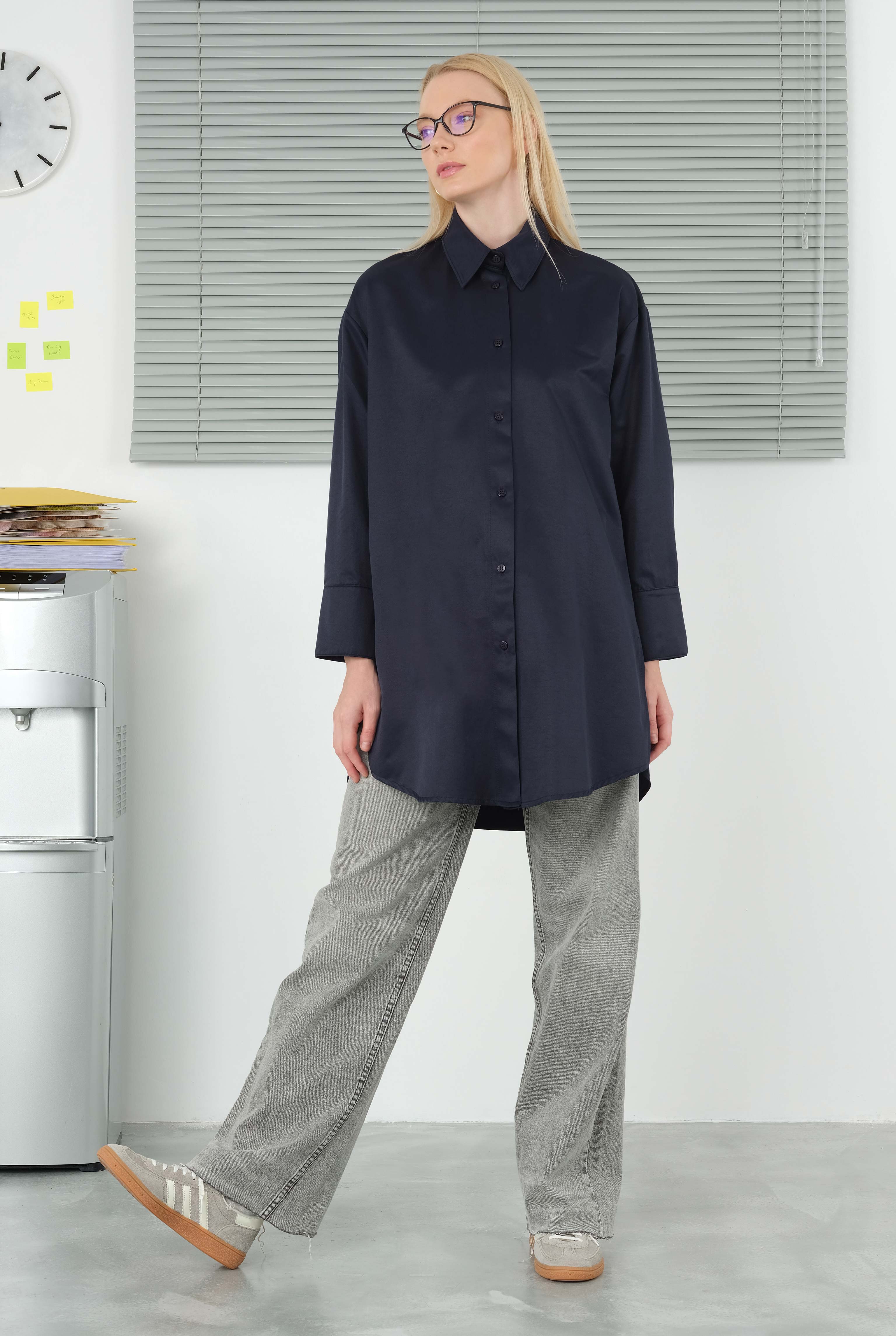 Poplin Gömlek 90 cm Ofis Lacivert - 6
