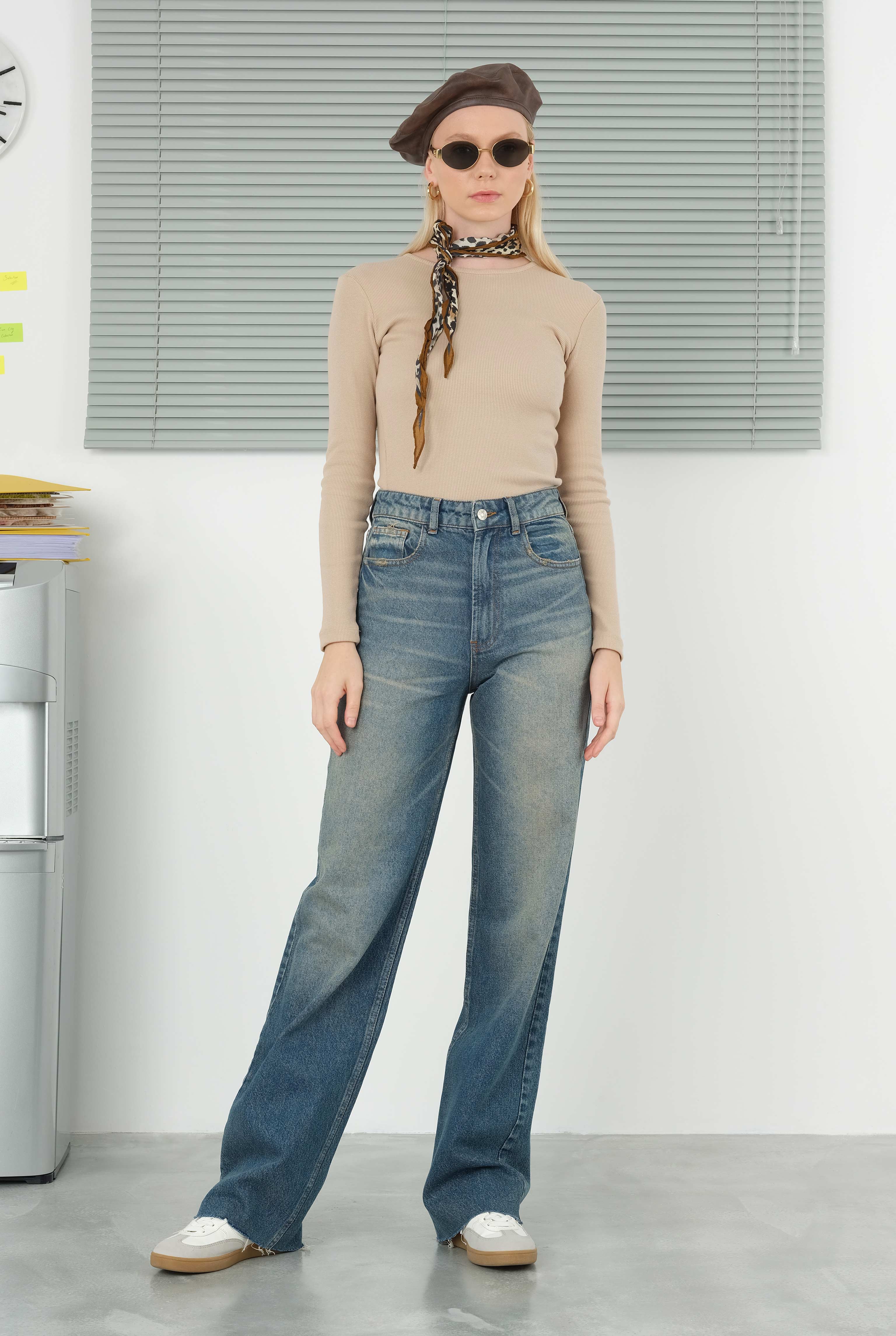 Wide Leg Jean Retro Blue - 1