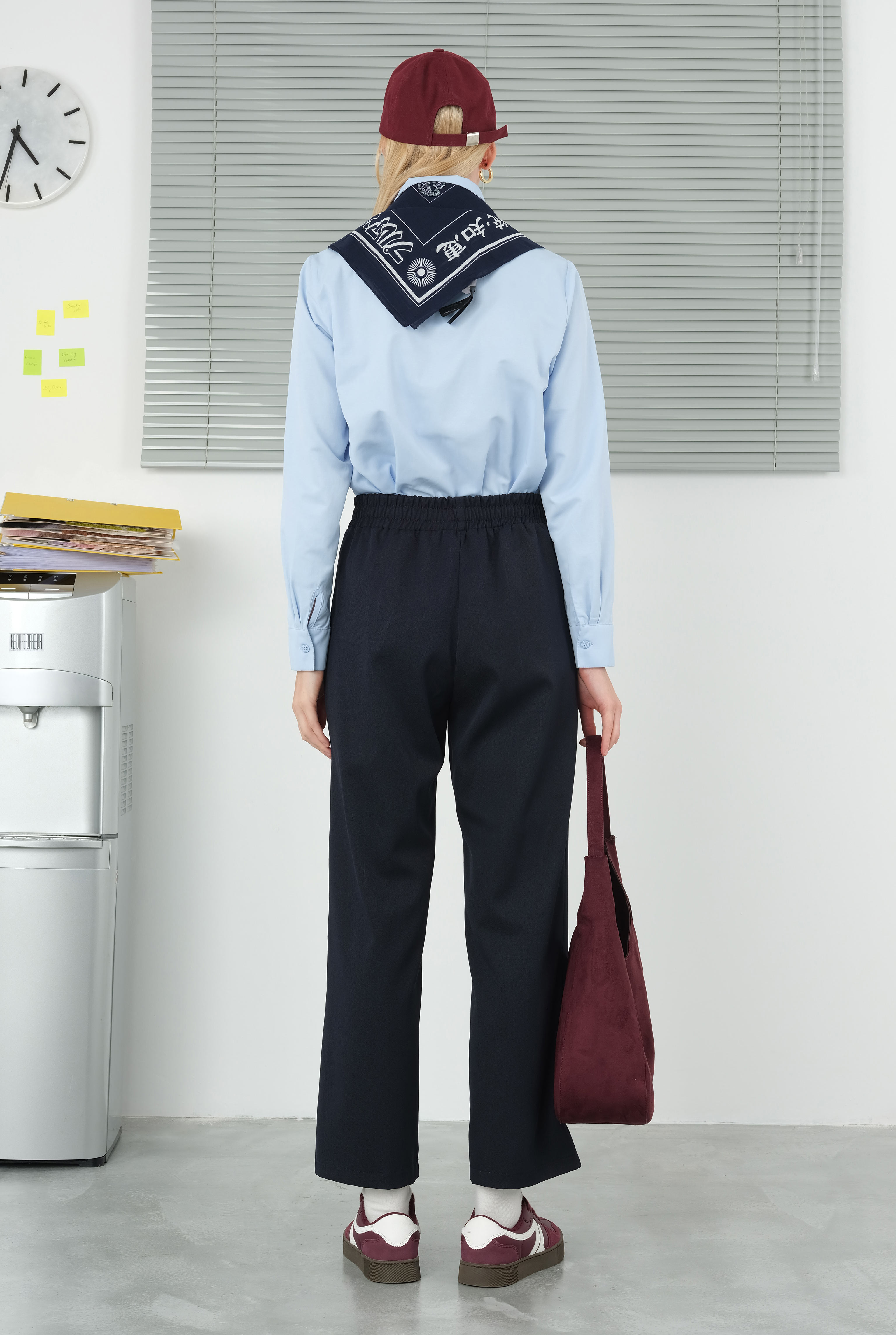 Stitch Detailed Trousers Dark Navy Blue - 4