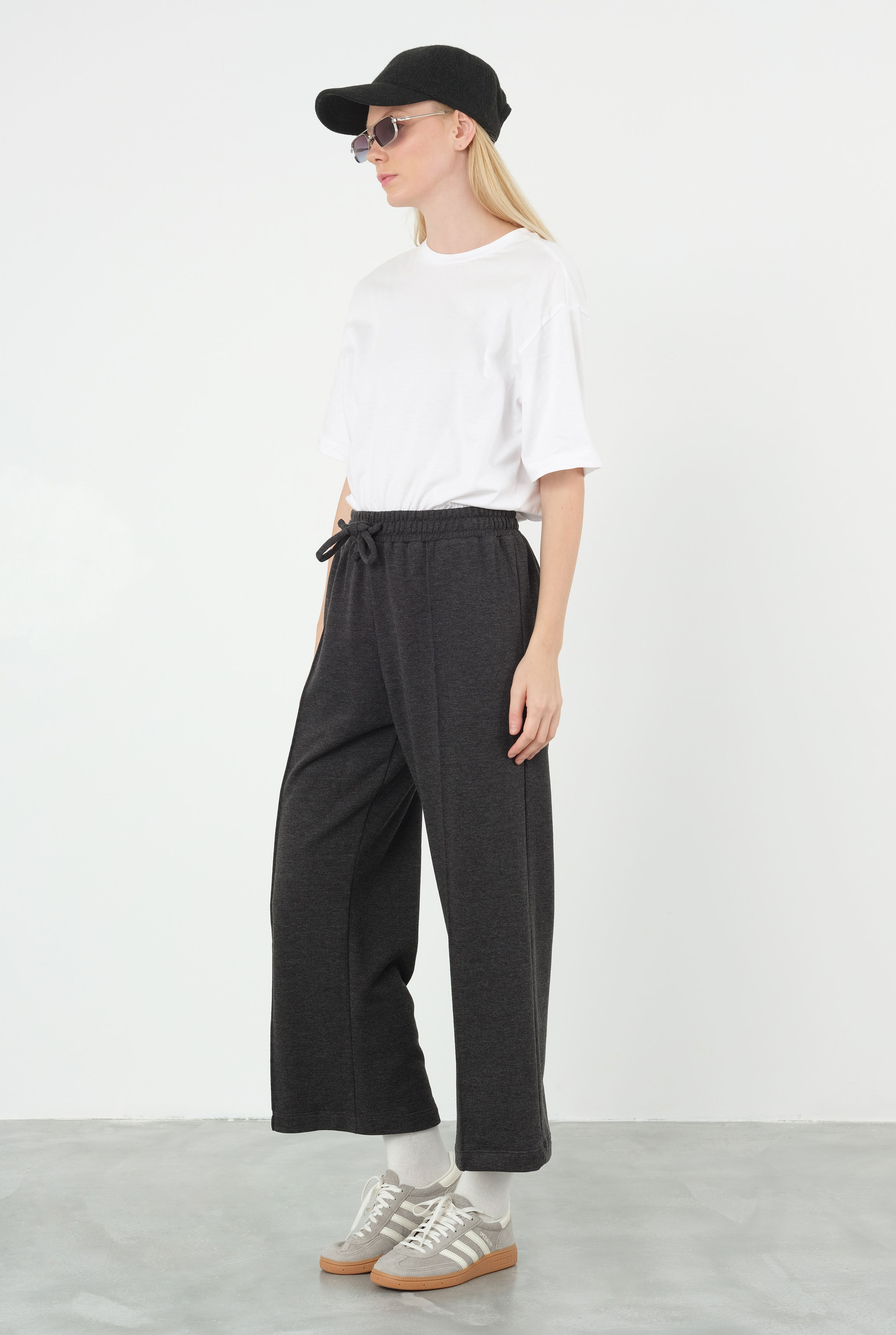 Pintuck Sweatpants Anthracite - 1