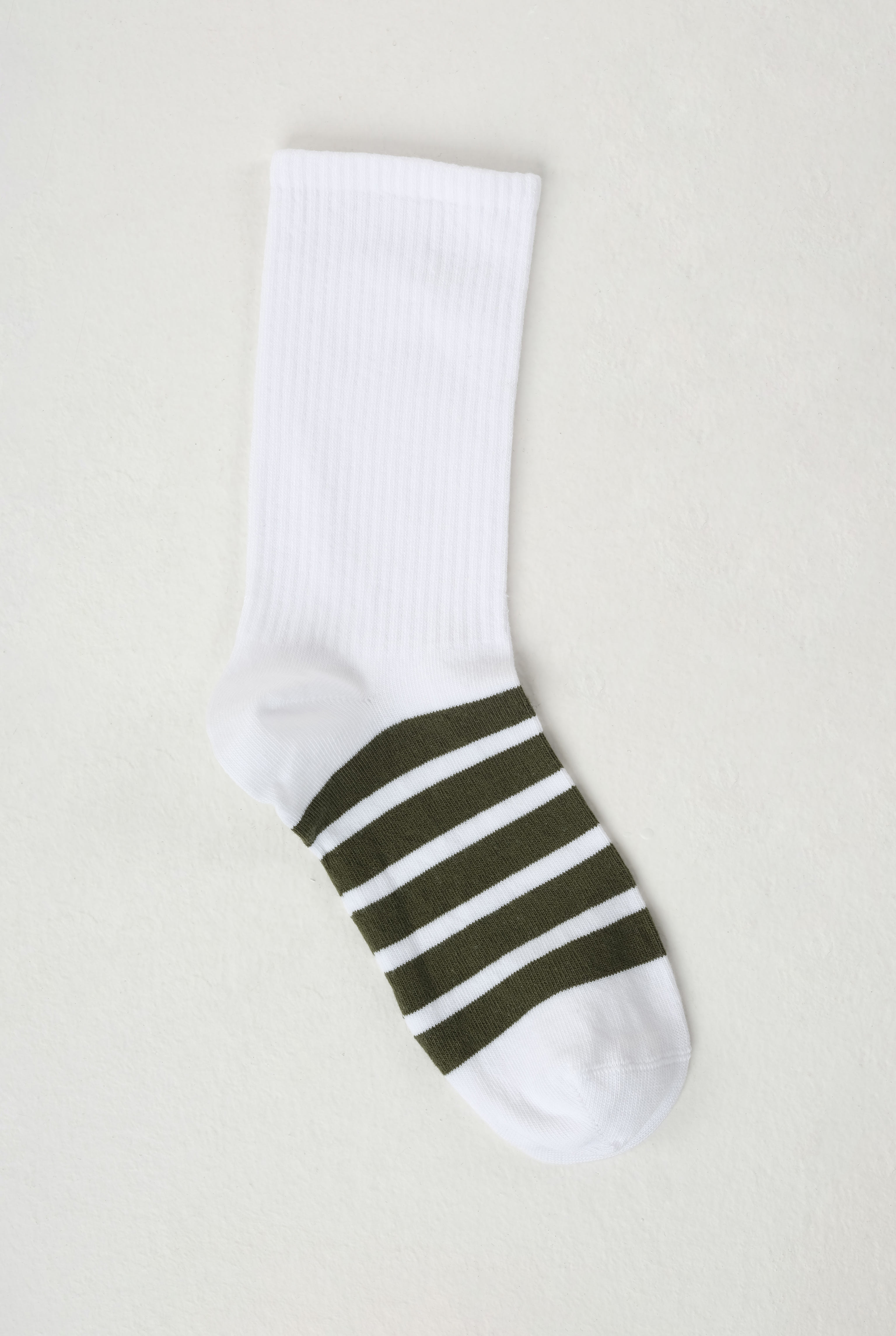 Five Stripes Ankle Sock White-Khaki - 2