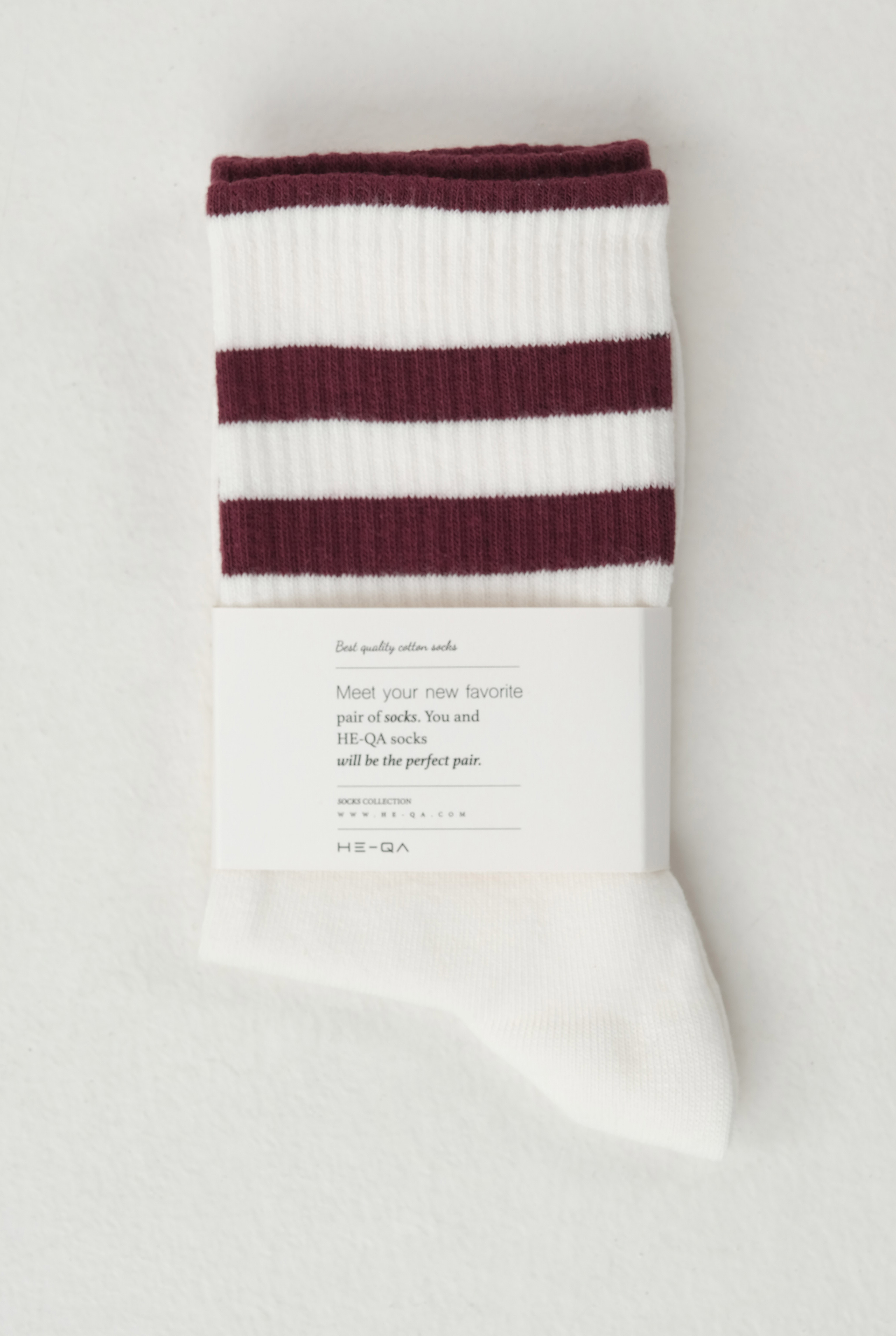 Elastic Brouded Ankle Sock White-Bordeaux - 4