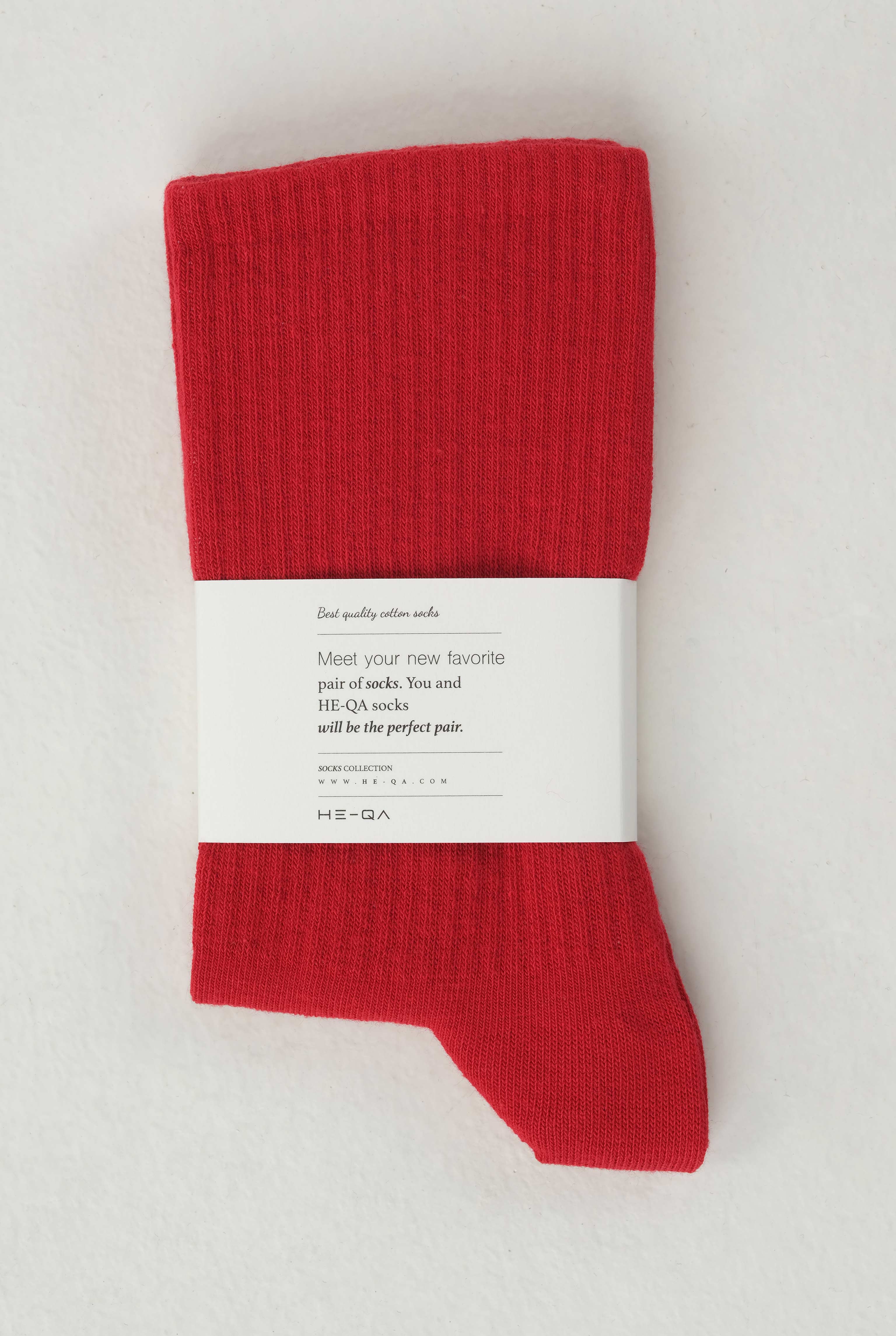 Straight Elastic Brouded Ankle Sock Red - 2