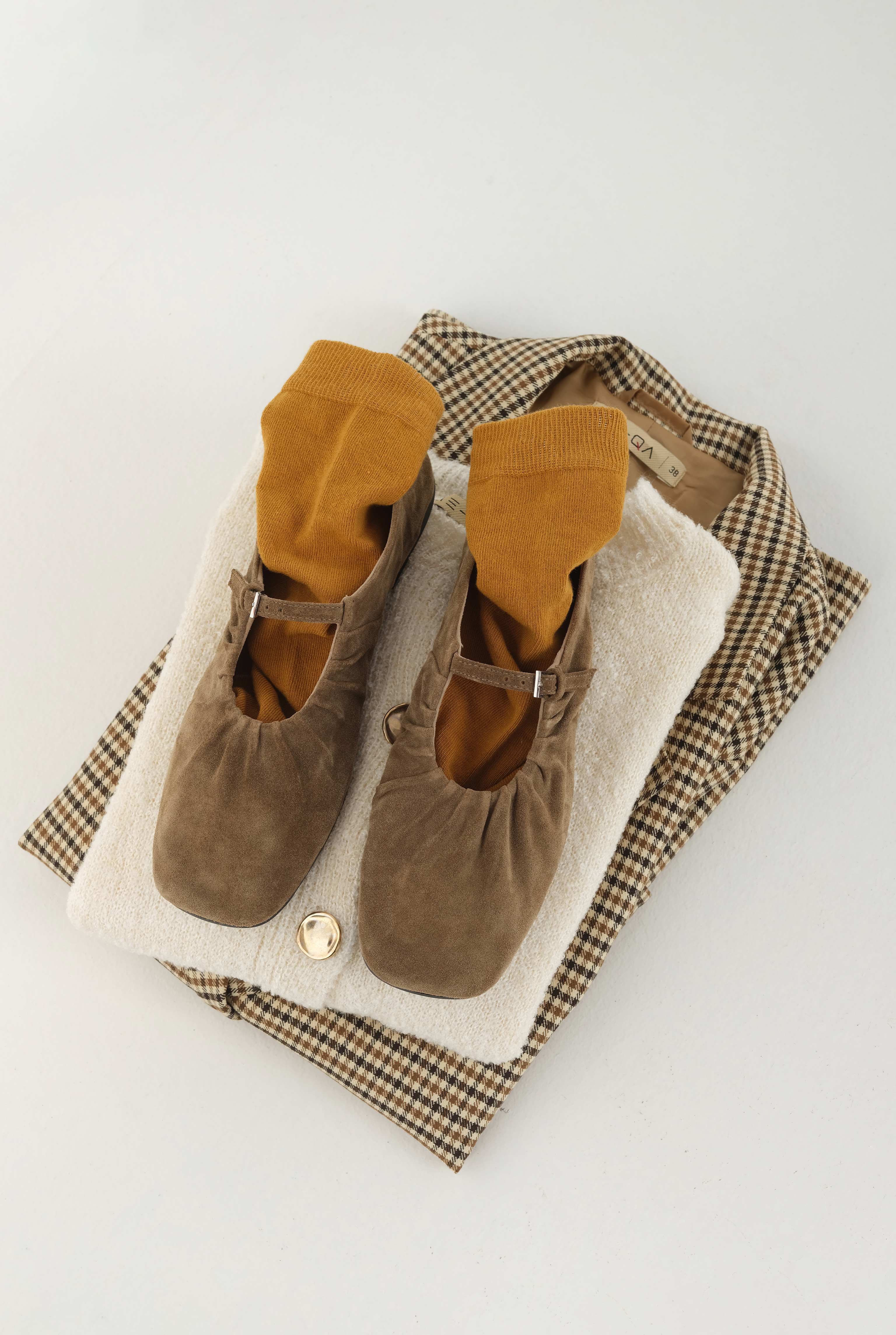 Plain Ankle Socks Mustard - 1