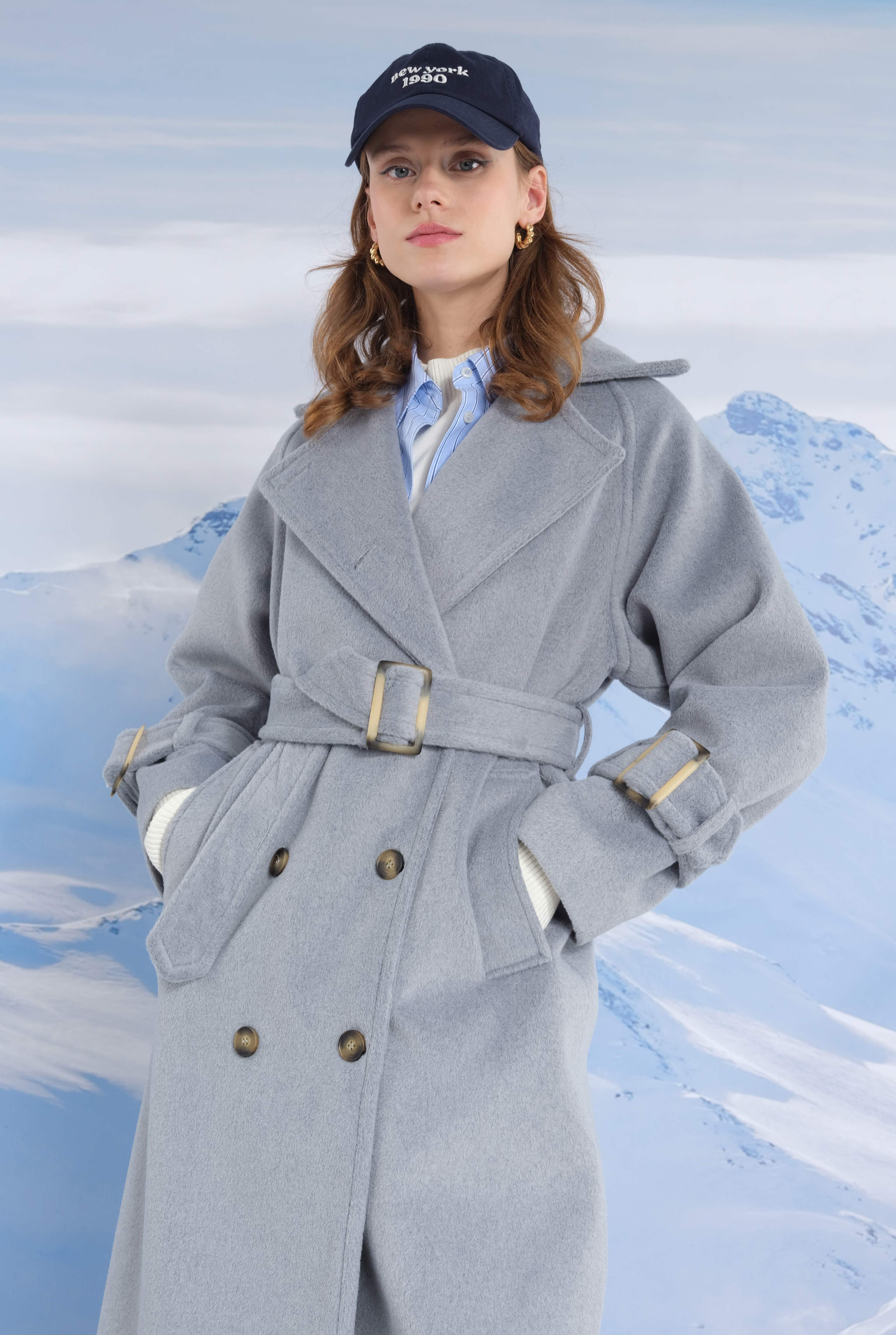 Lond Double Breasted Coat Fume - 4