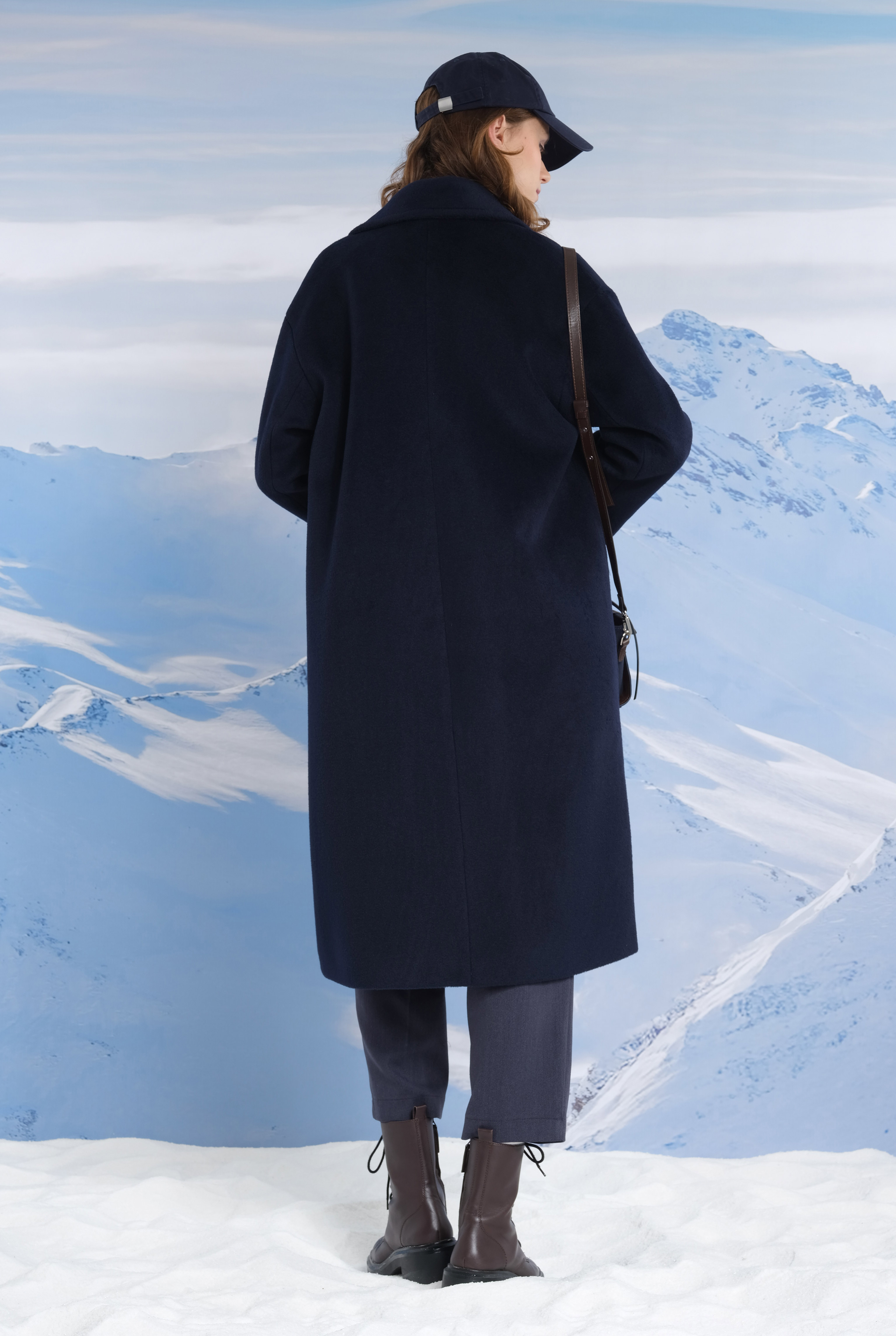 Epaulet Sleeved Coat Navy Blue - 11
