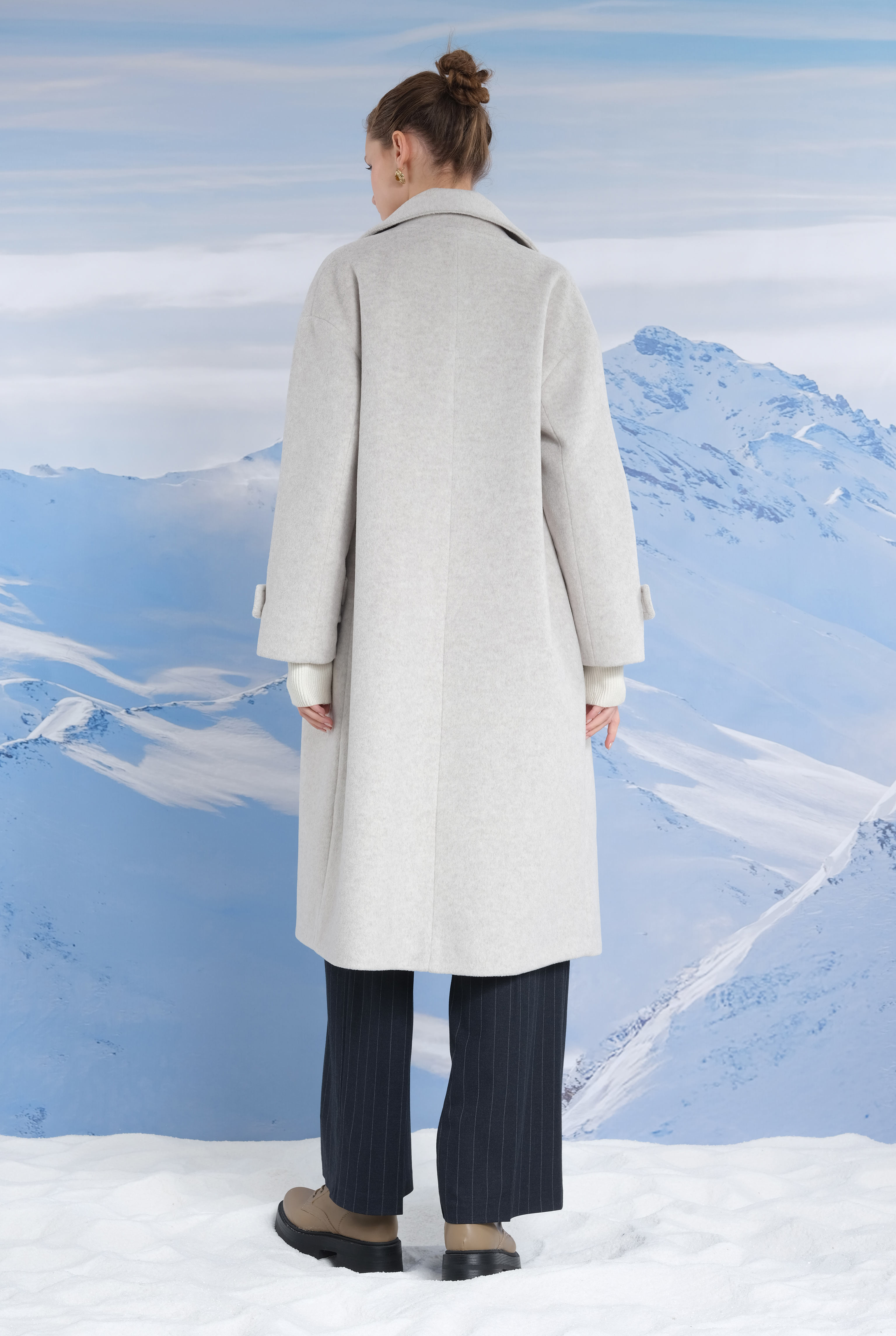 Epaulet Sleeved Coat Ivory White - 8