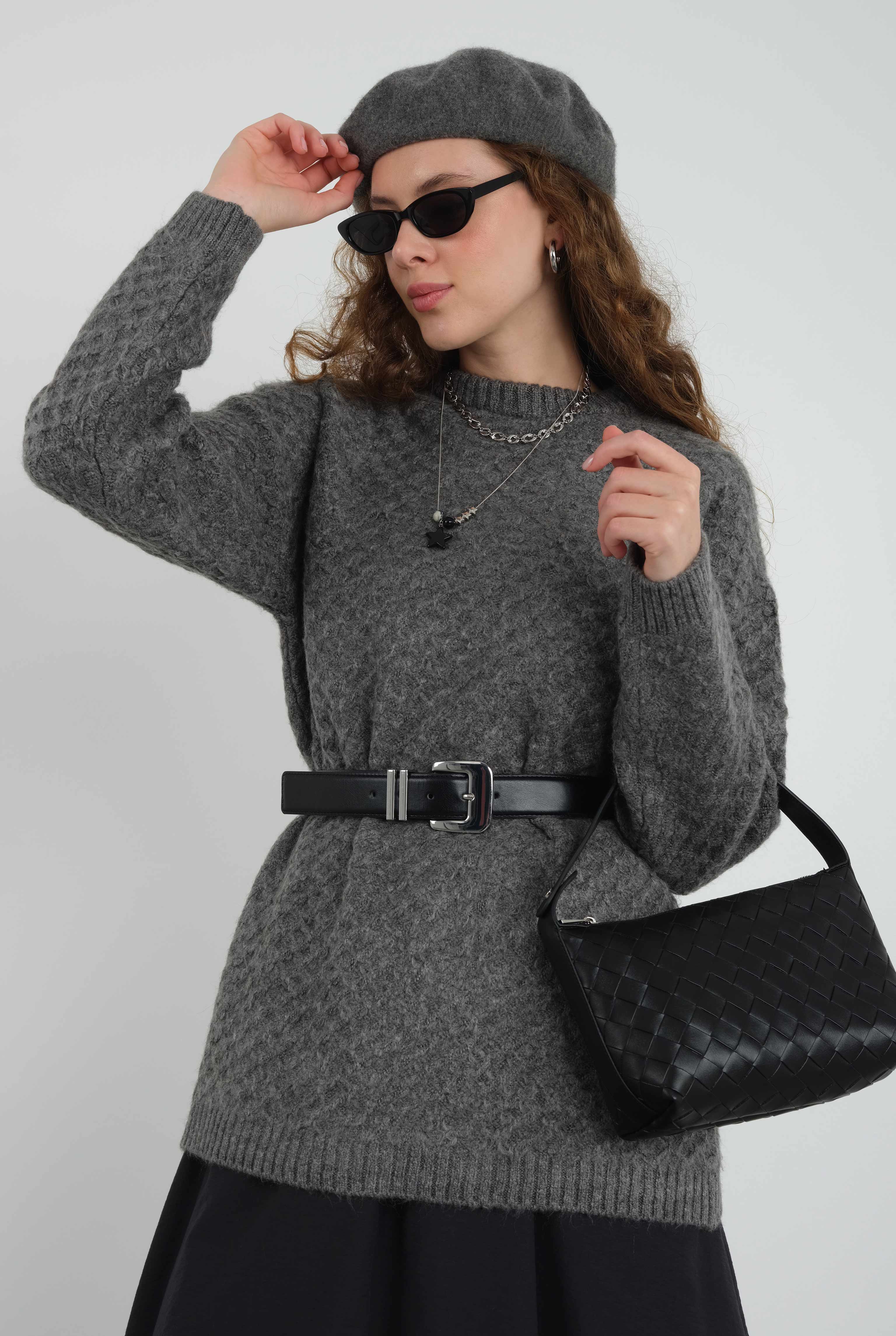 Spider Knit Sweater Anthracite - 4