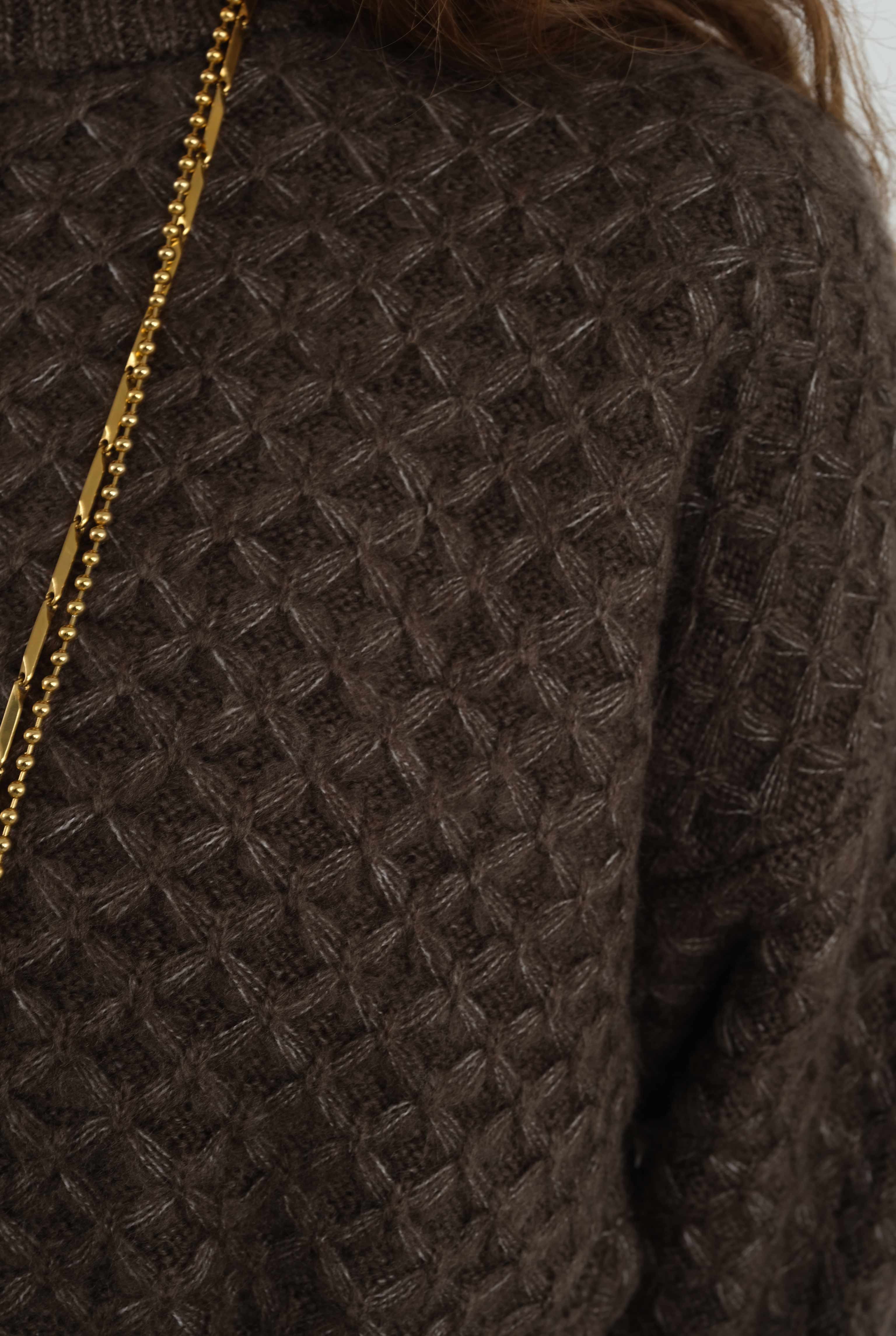 Spider Knit Sweater Dark Brown - 4