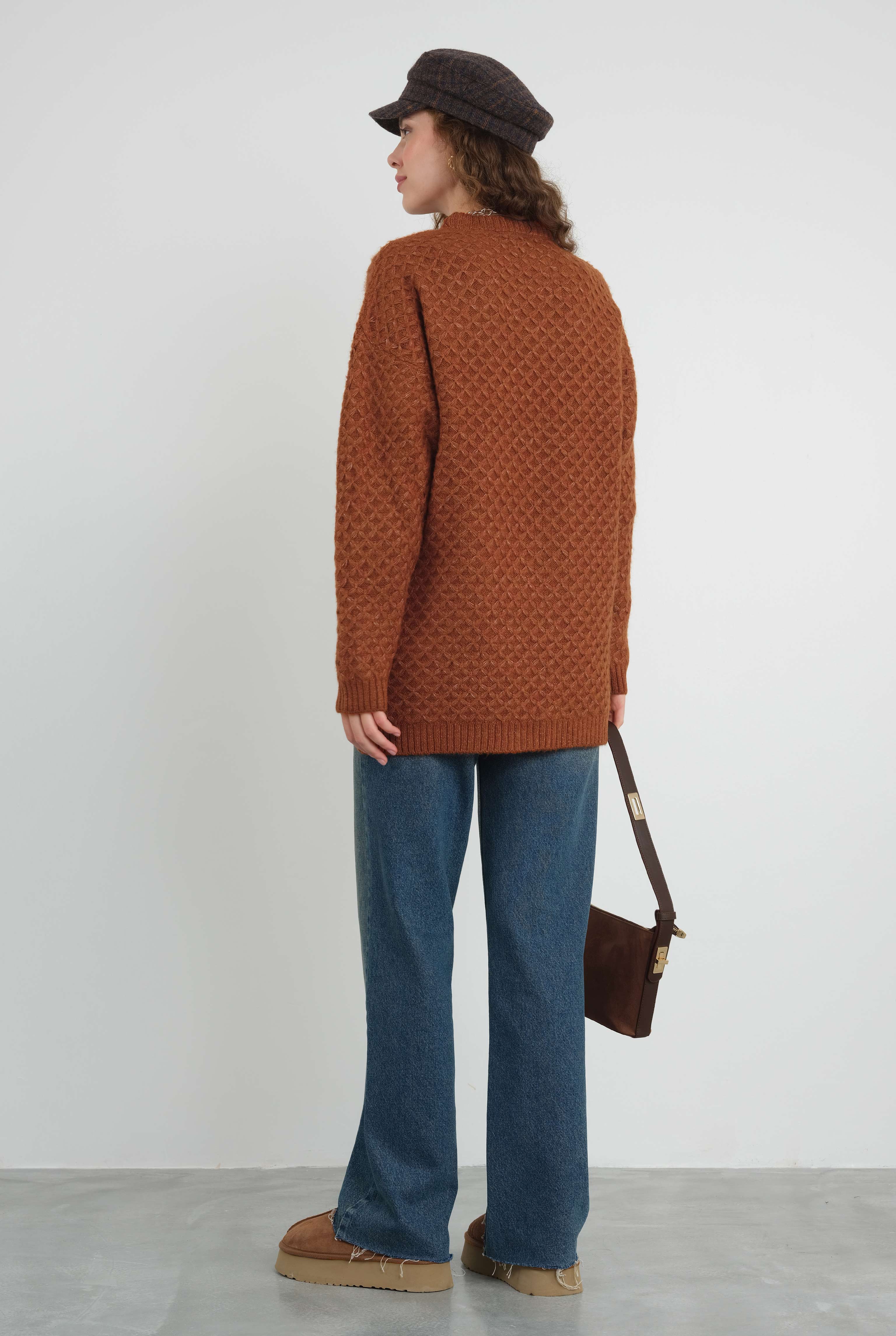 Spider Knit Sweater Brick Red - 4
