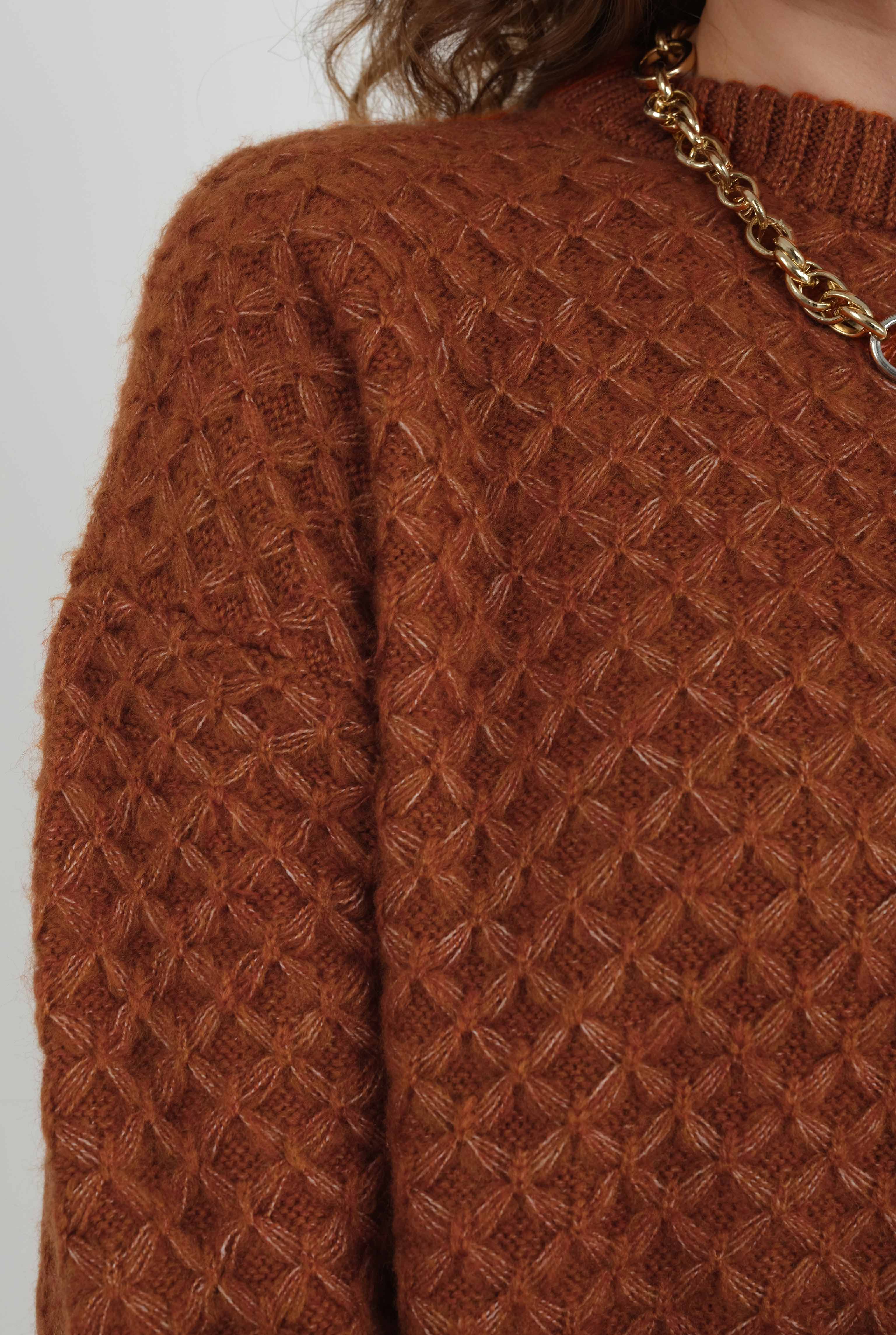 Spider Knit Sweater Brick Red - 5