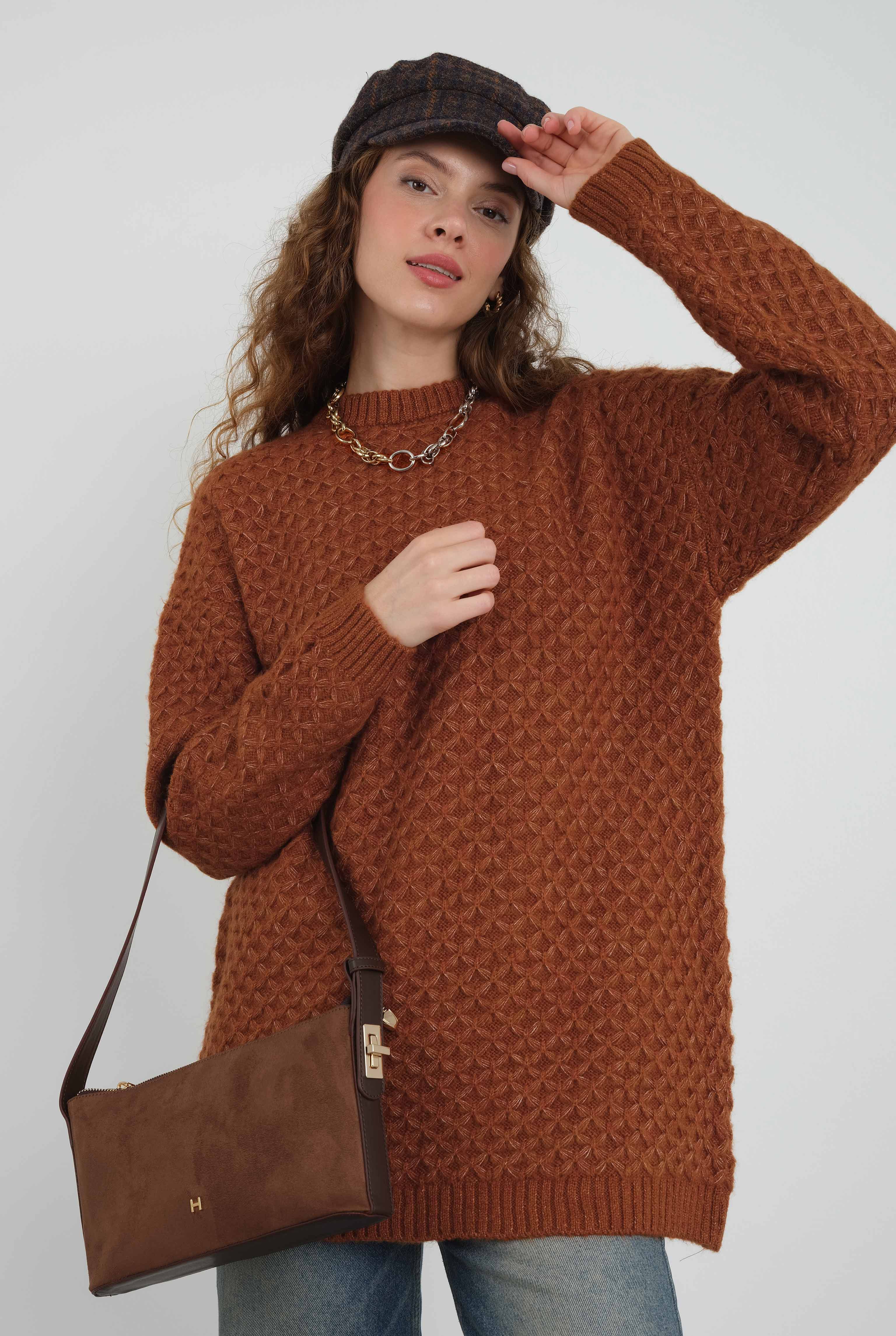 Spider Knit Sweater Brick Red - 6