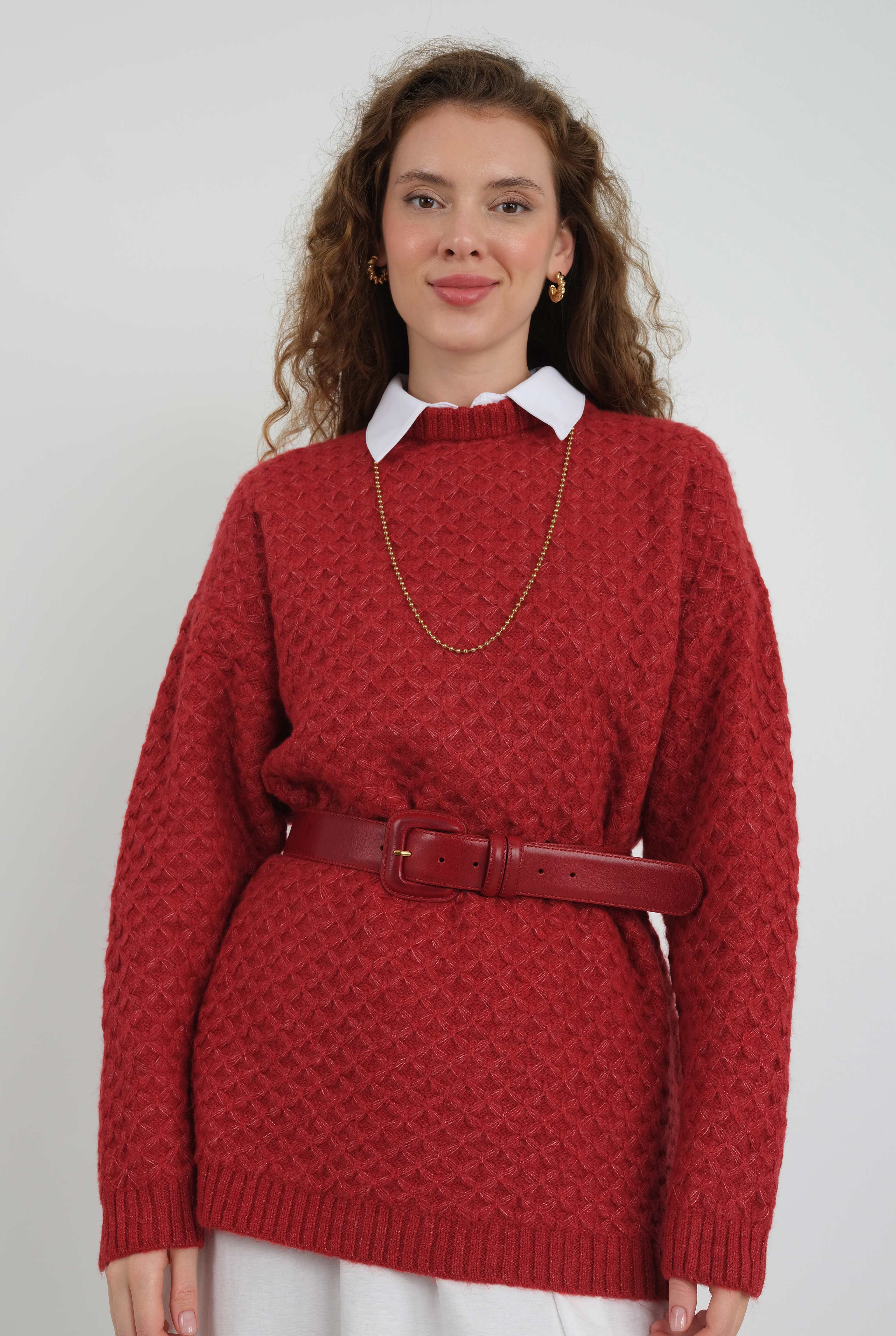 Spider Knit Sweater Red - 6