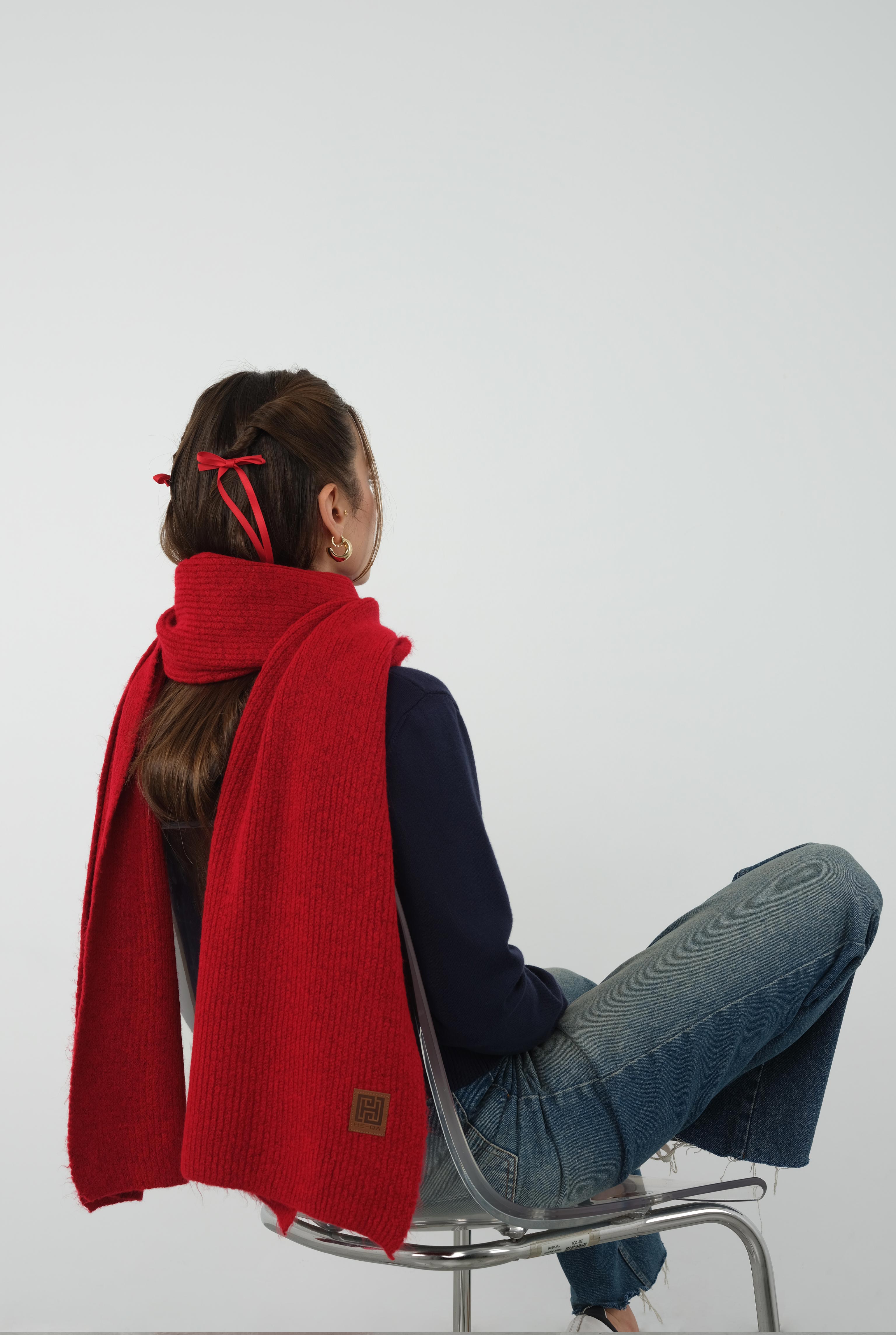 Knitted Kerchief Red - 8