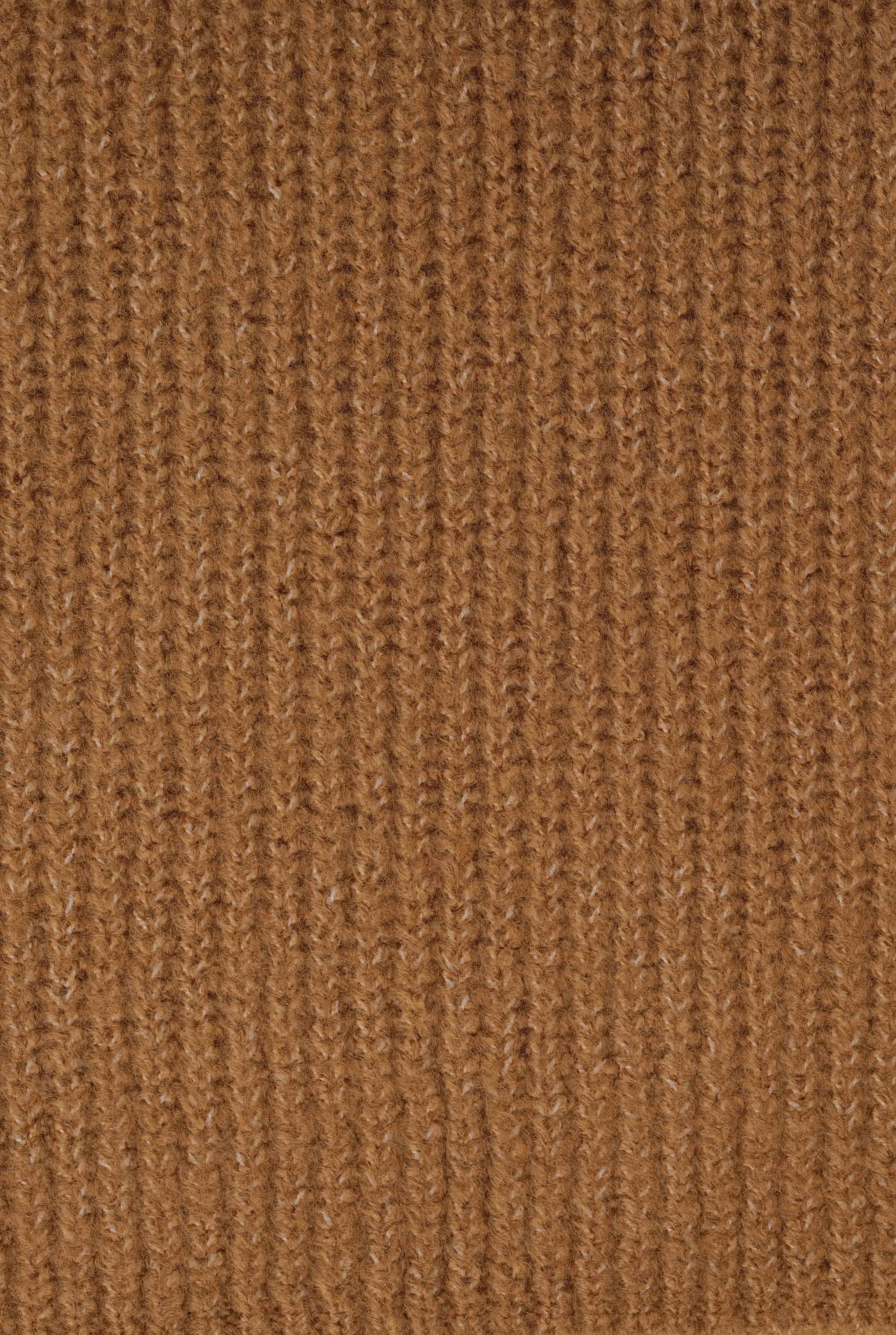 Düz Örgü Atkı Camel - 8