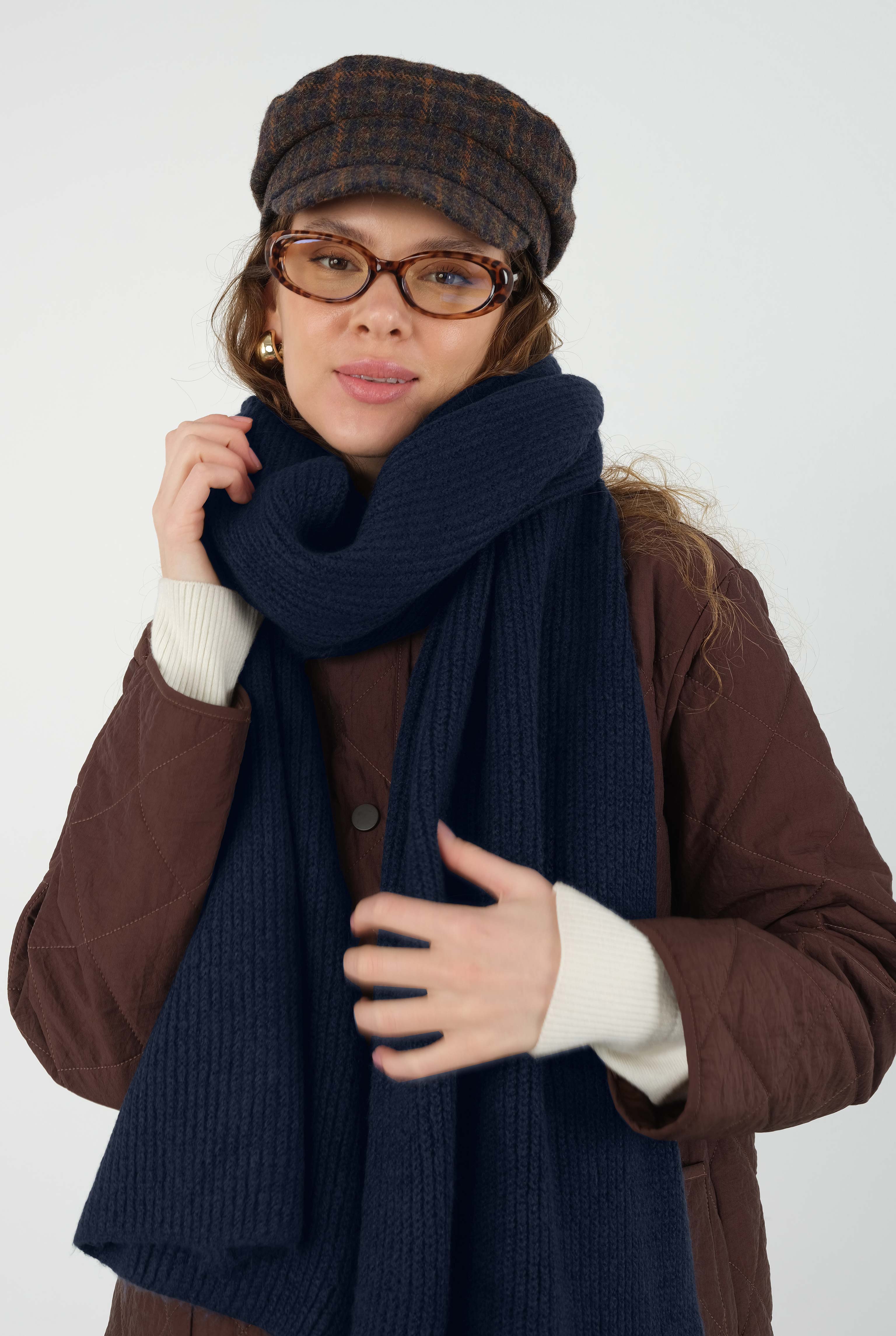 Knitted Kerchief Navy Blue - 10