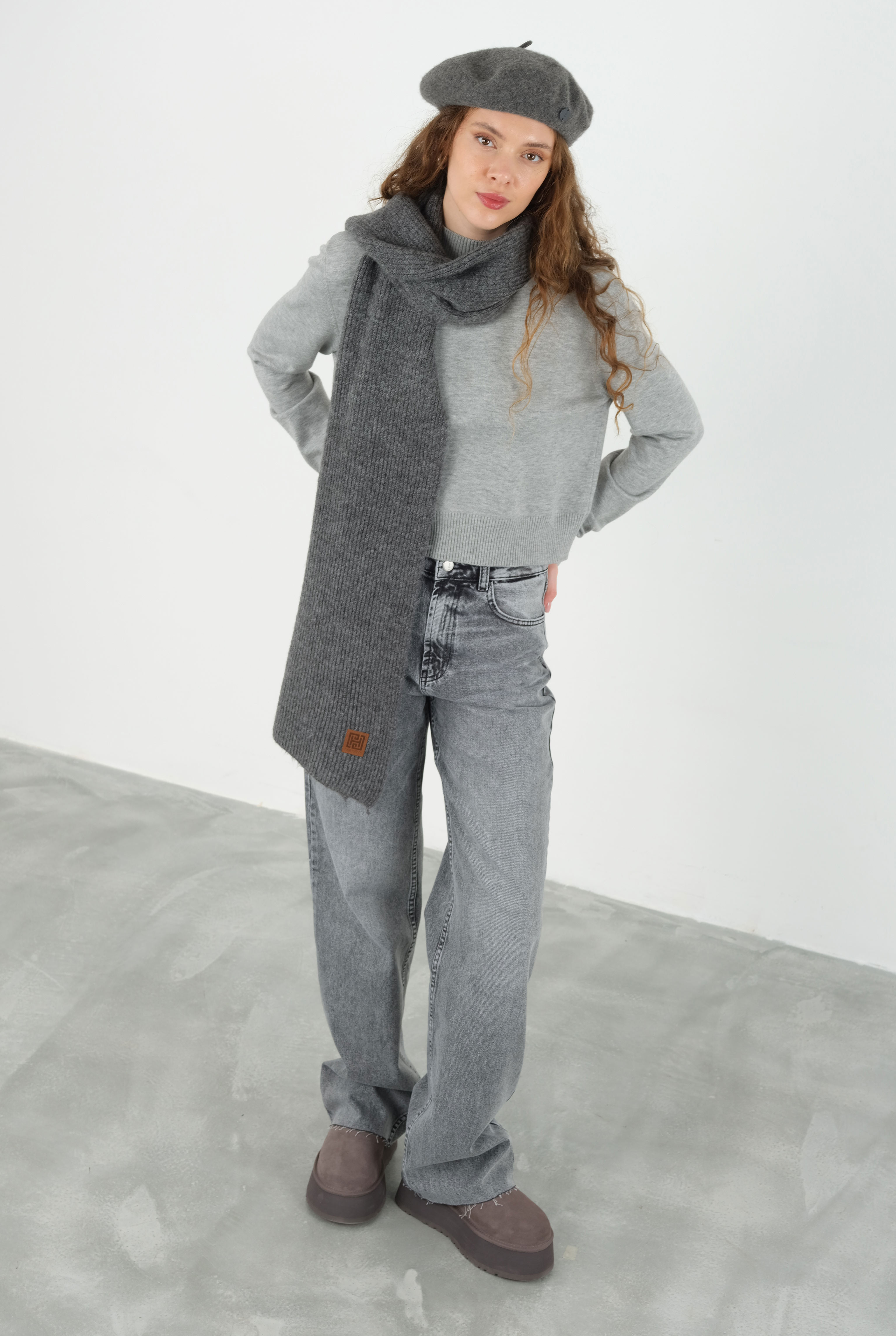 Knitted Kerchief Anthracite - 9