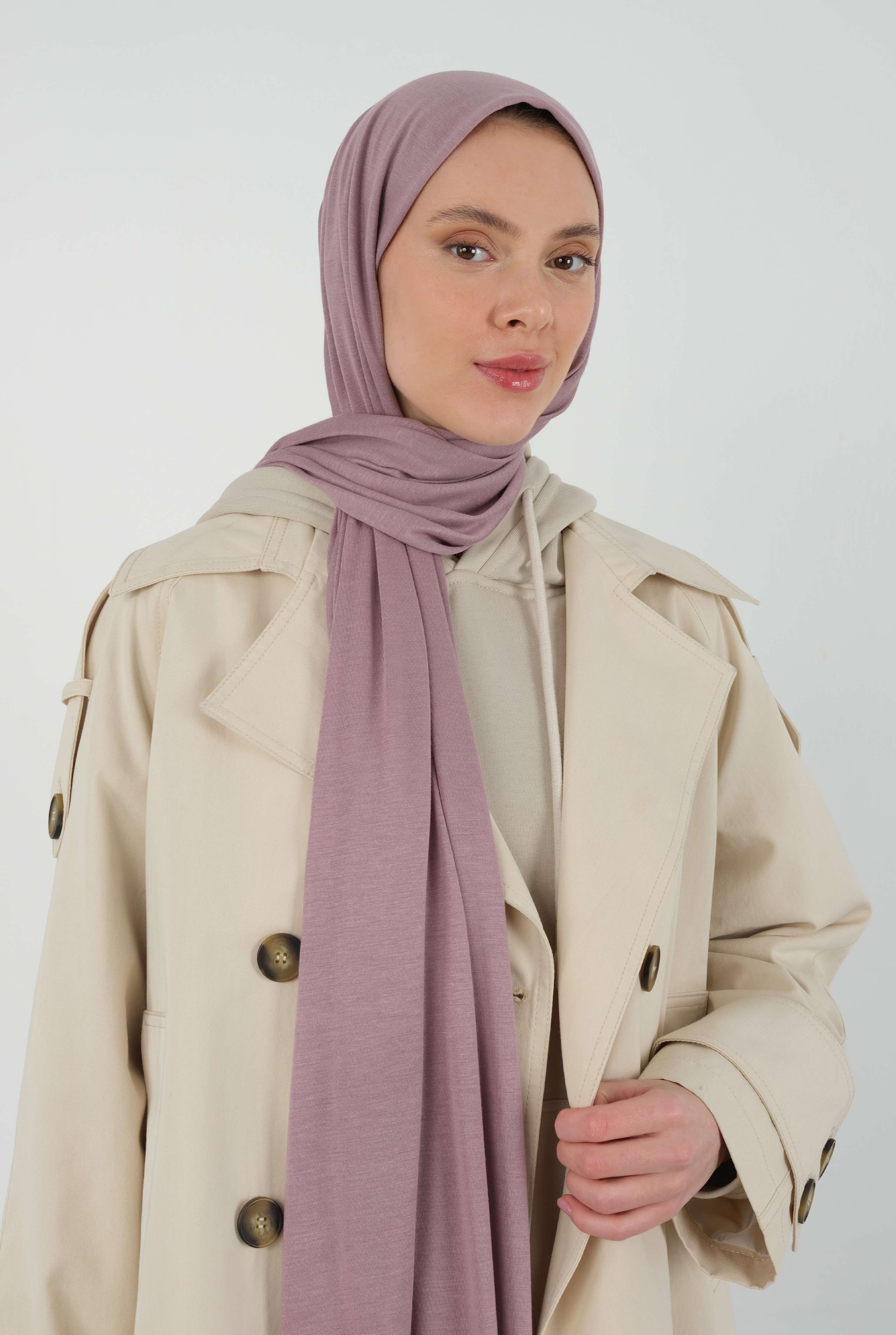 Combed Shawl Light Rose Powder - HE-QA