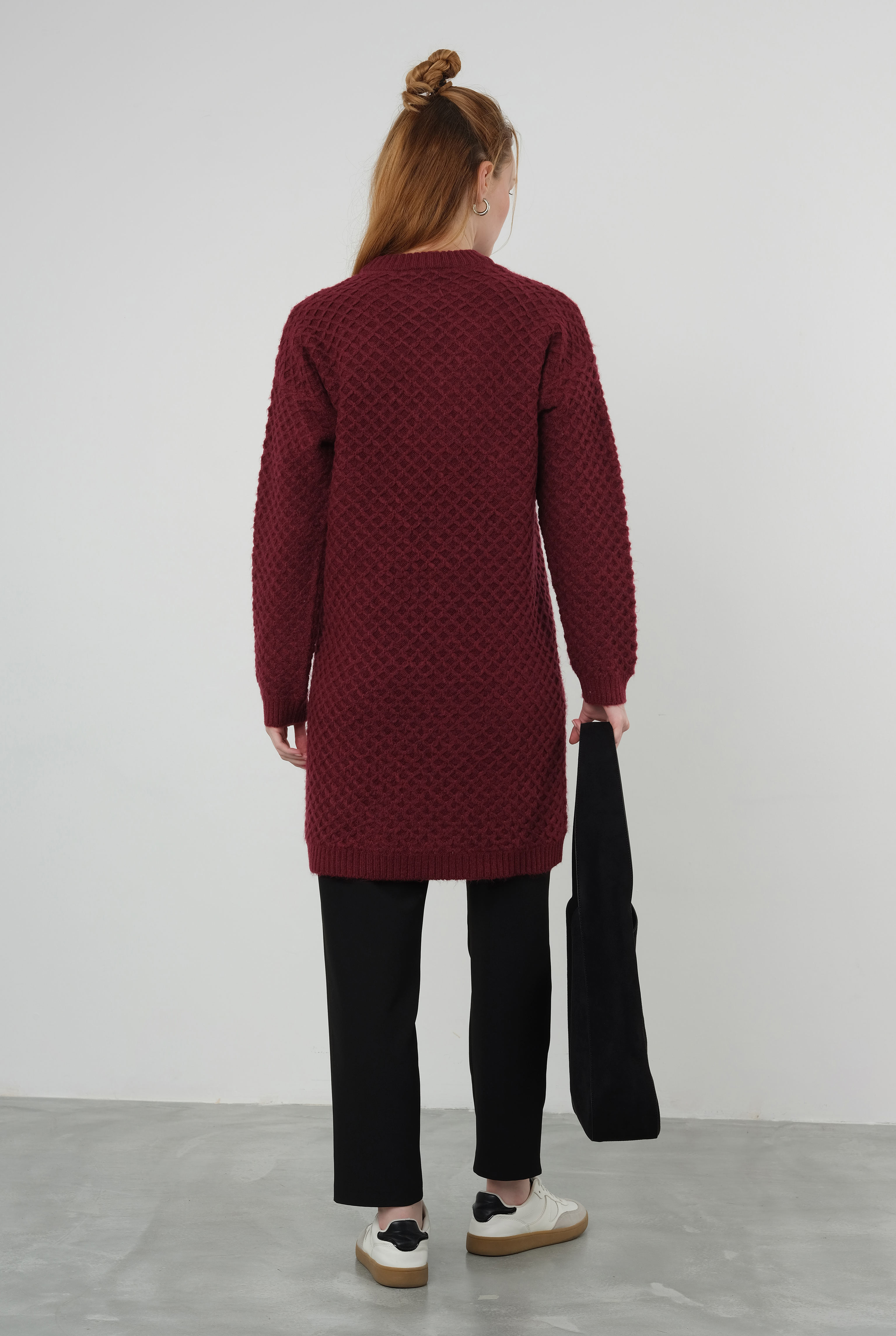 Spider Knit Sweater Long Bordeaux - 4