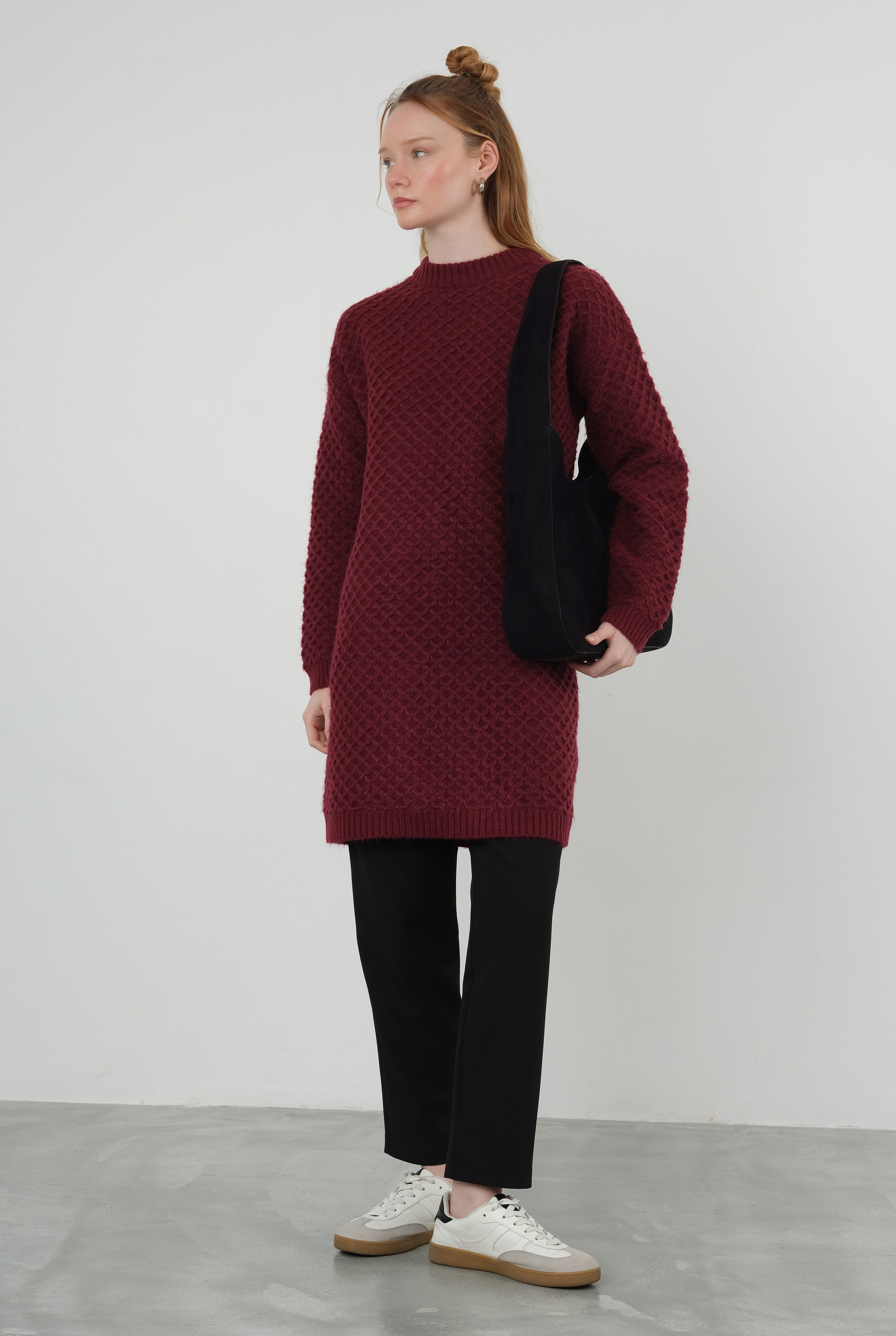 Spider Knit Sweater Long Bordeaux - 2