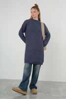 Spider Knit Sweater Long Royal Blue 