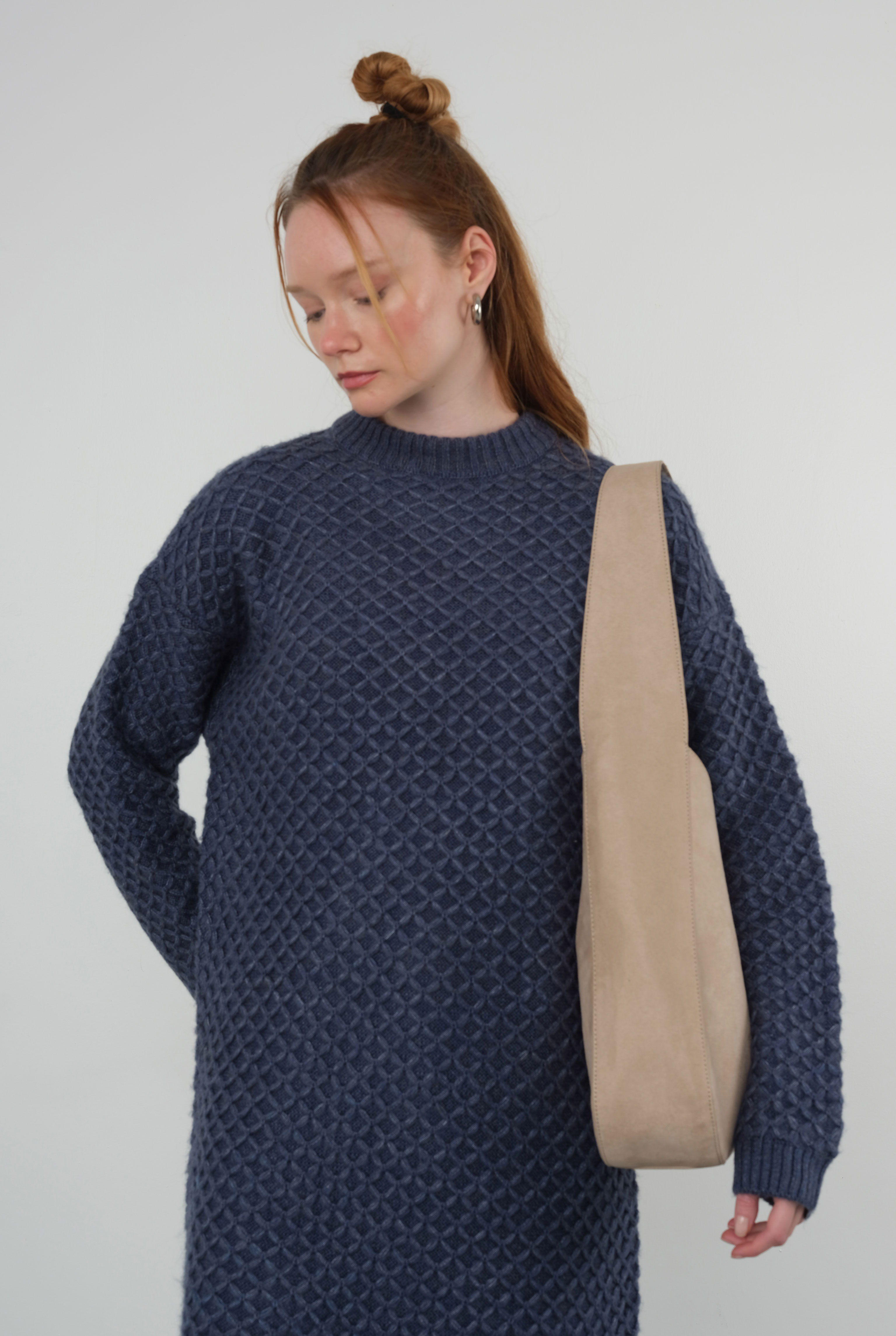 Spider Knit Sweater Long Royal Blue - 5