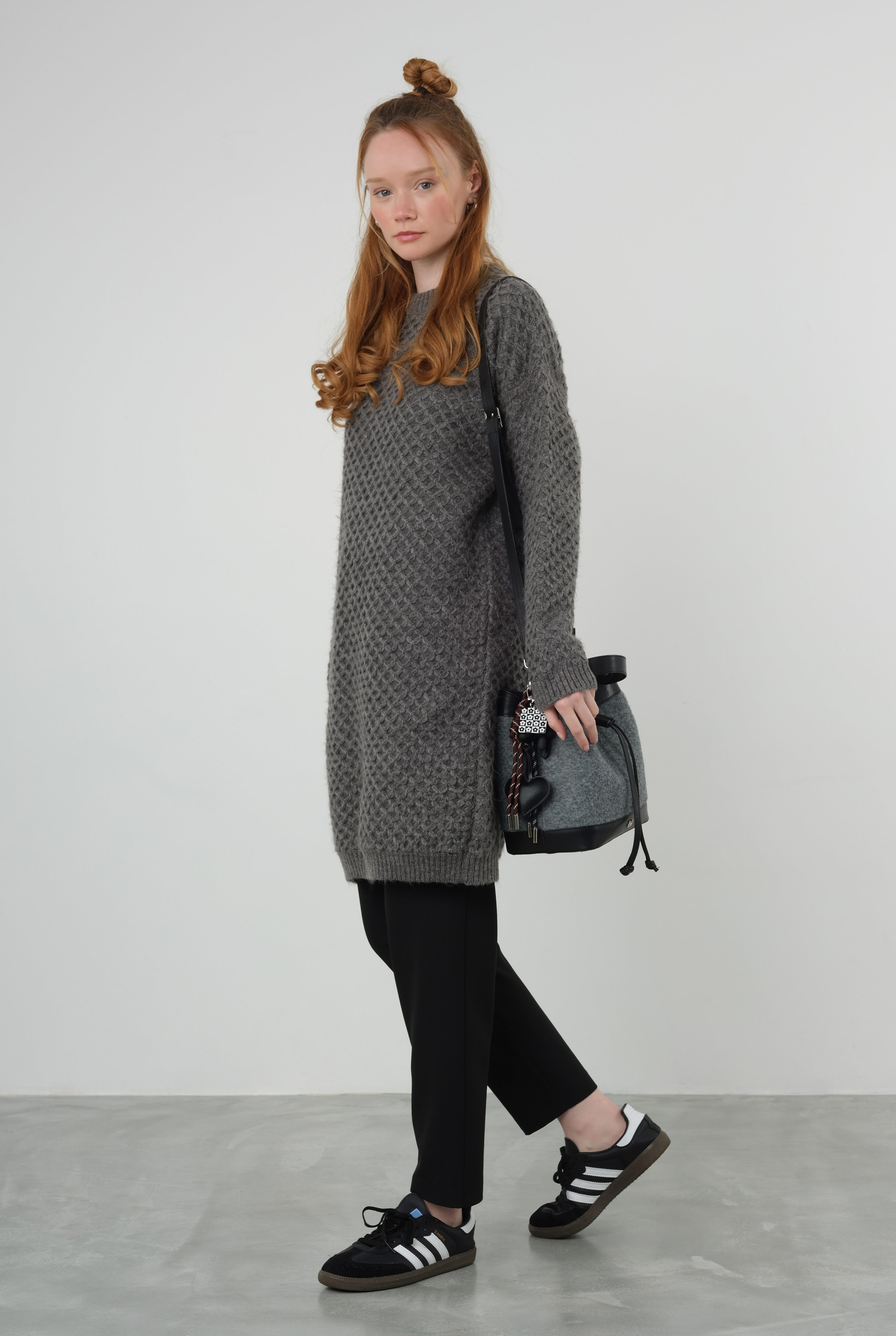 Spider Knit Sweater Long Anthracite - 2